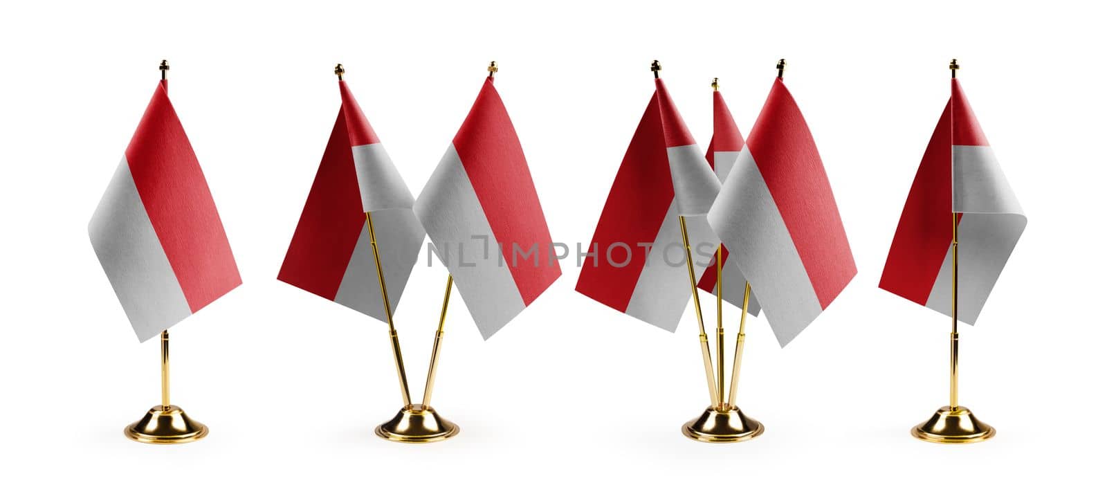 Small national flags of the Indonesia on a white background by butenkow