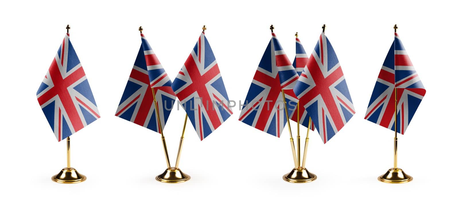 Small national flags of the United Kingdom on a white background.