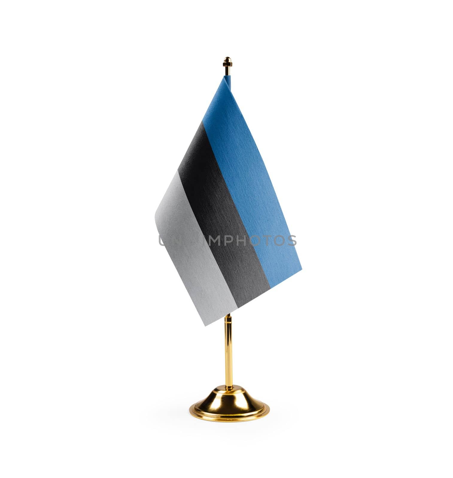 Small national flag of the Estonia on a white background by butenkow