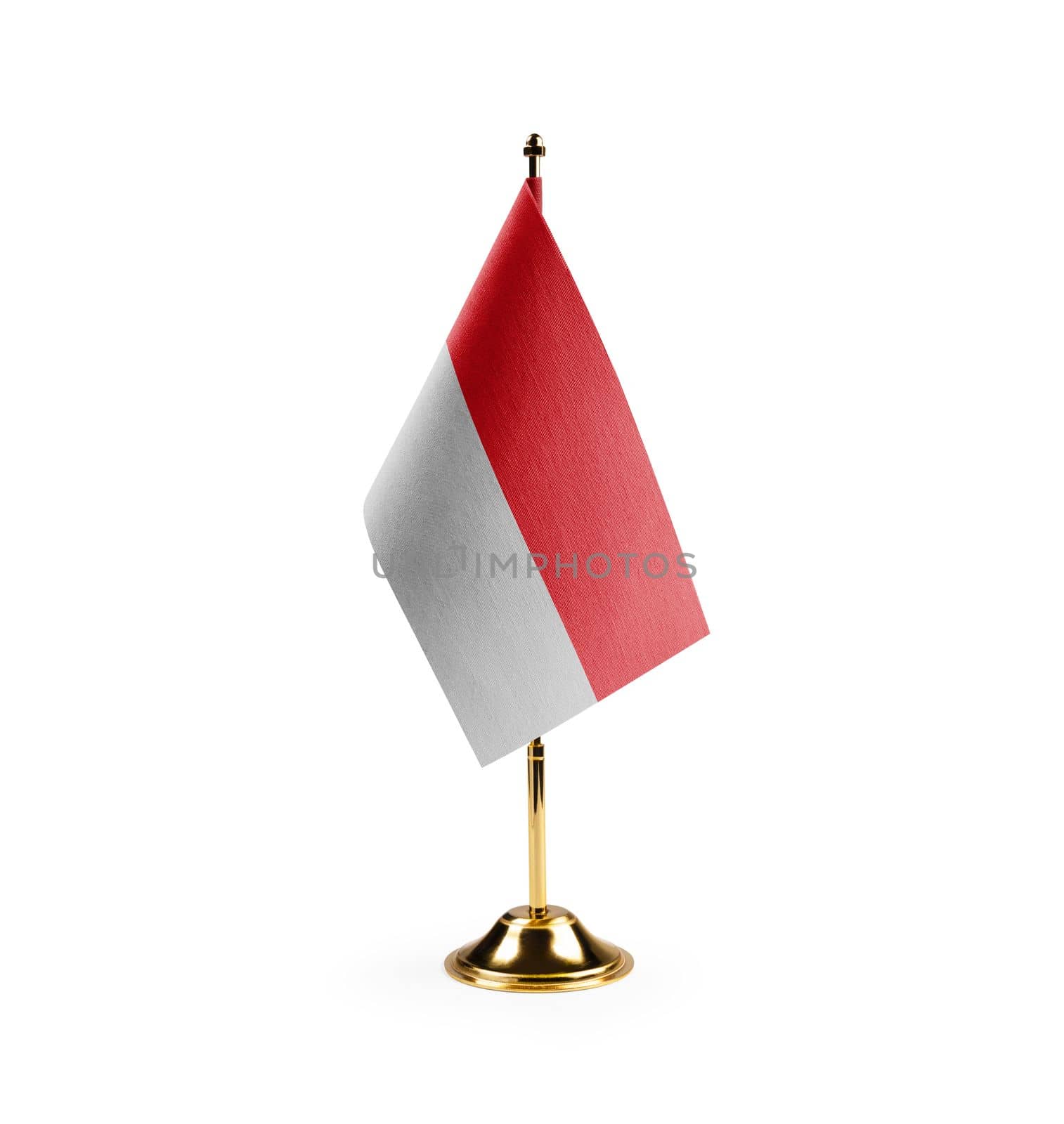 Small national flag of the Indonesia on a white background by butenkow