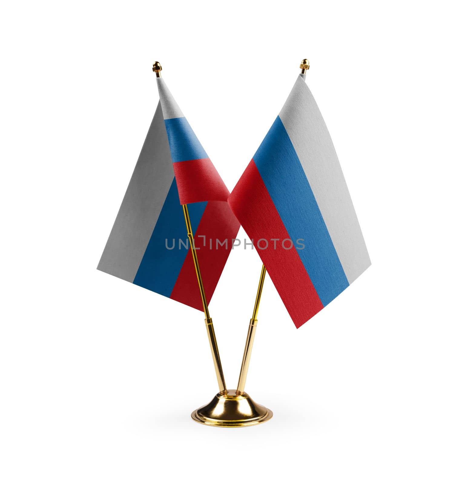 Small national flags of the Russia on a white background by butenkow