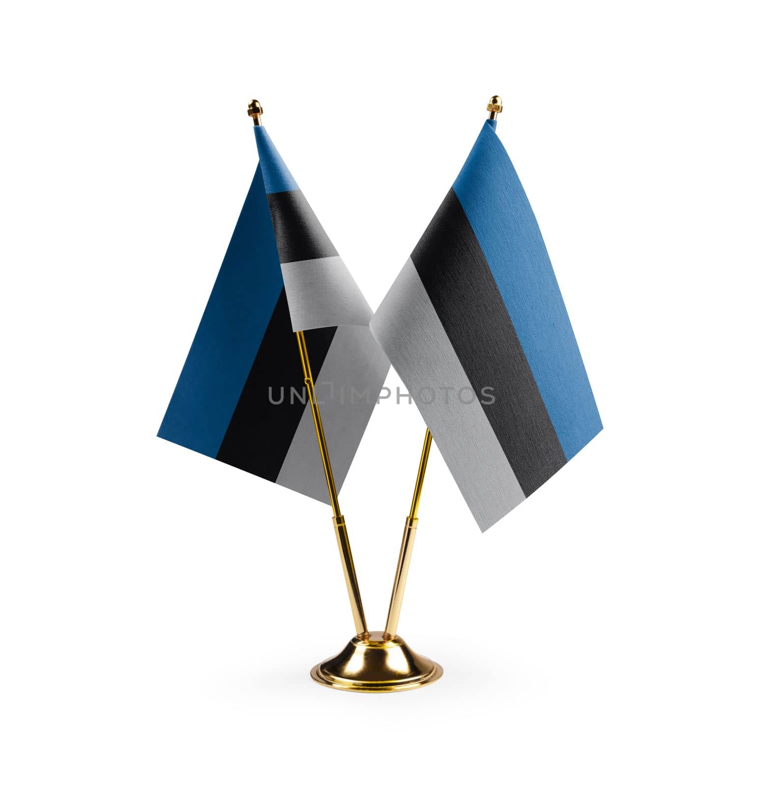 Small national flags of the Estonia on a white background by butenkow