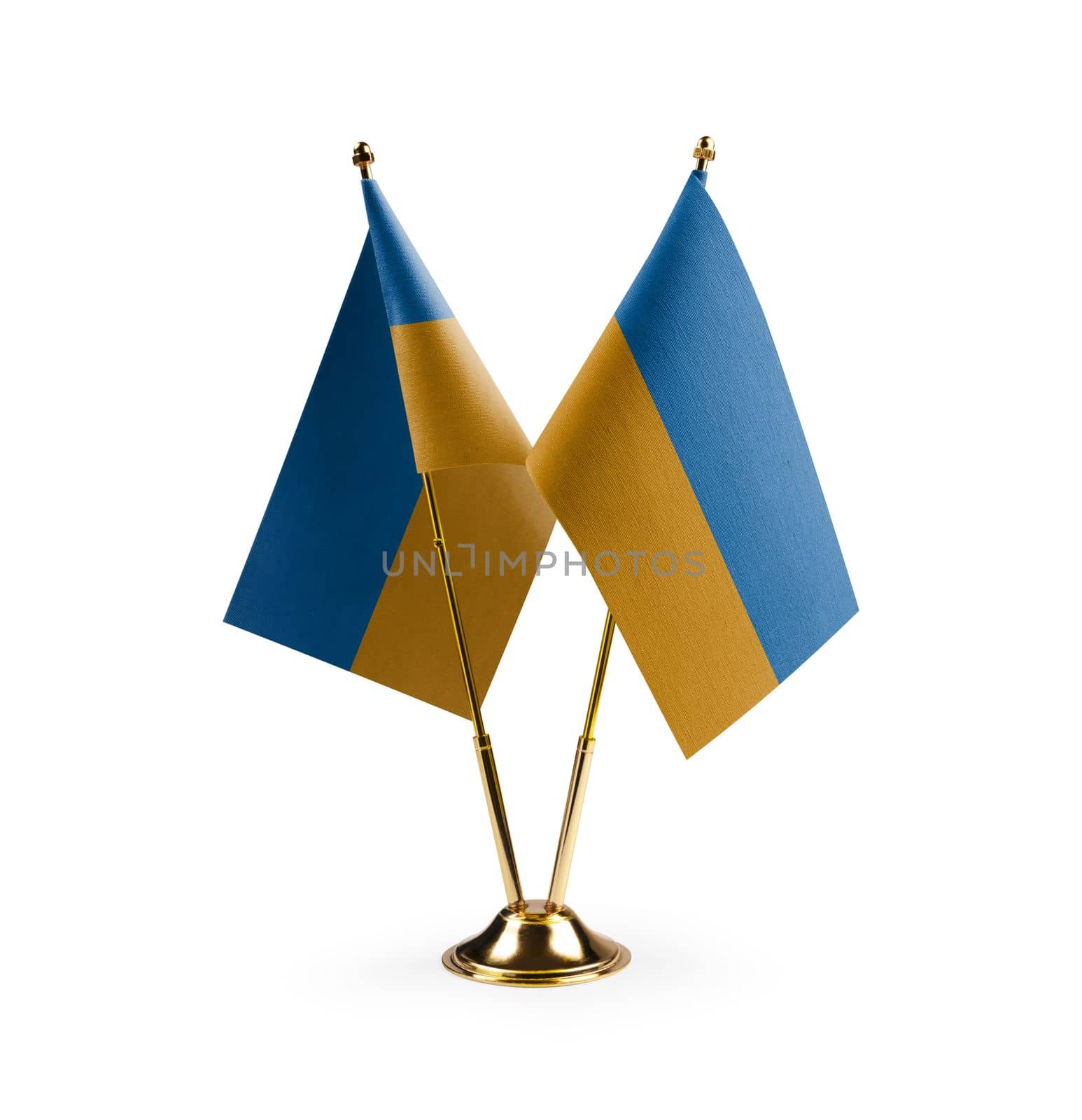 Small national flags of the Ukraine on a white background by butenkow