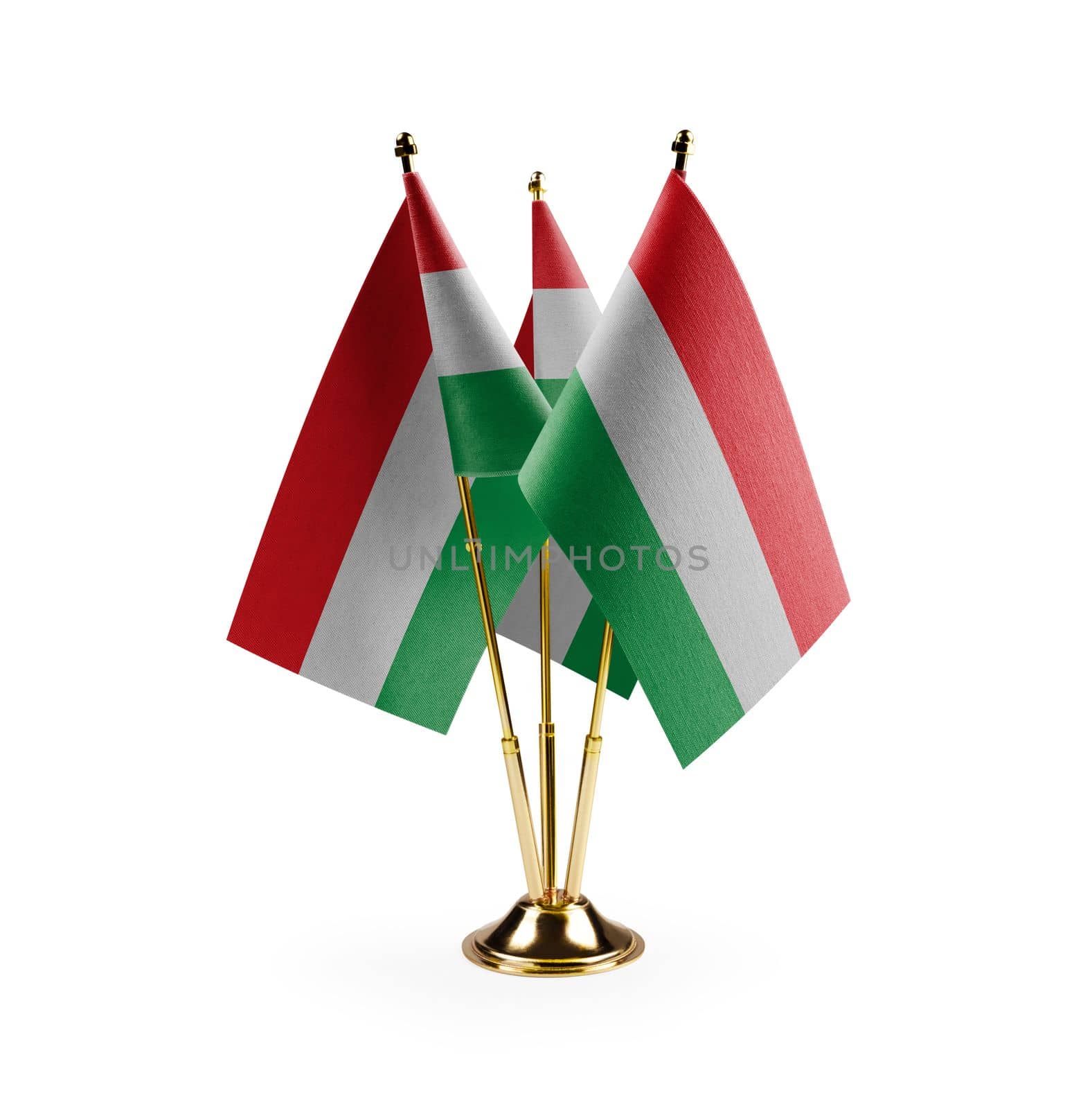 Small national flags of the Hungary on a white background by butenkow