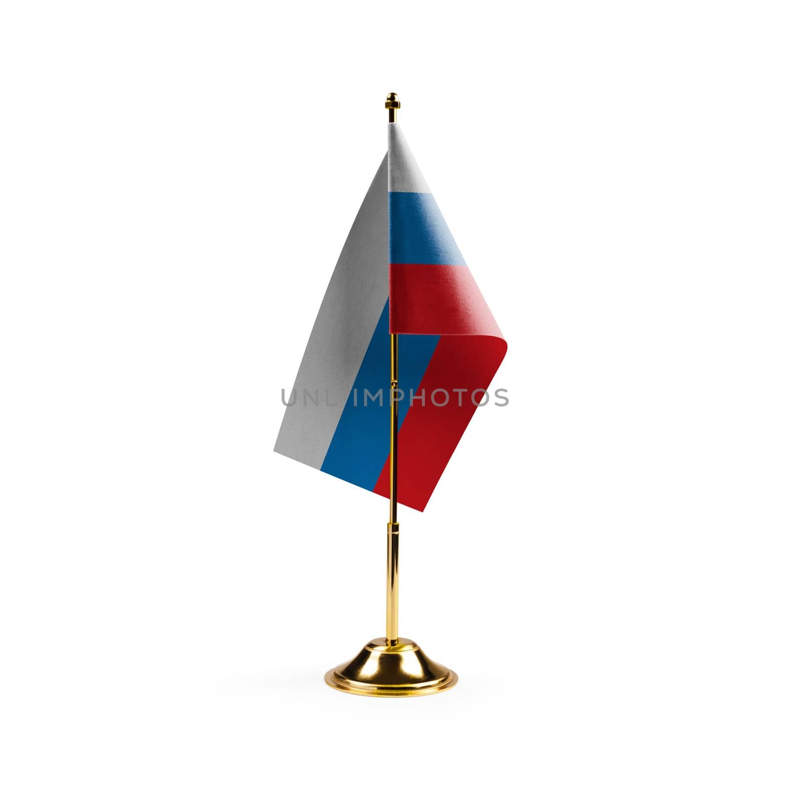 Small national flag of the Russia on a white background.