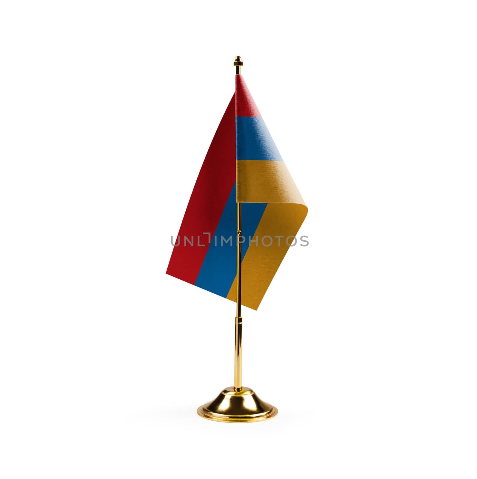 Small national flag of the Armenia on a white background.