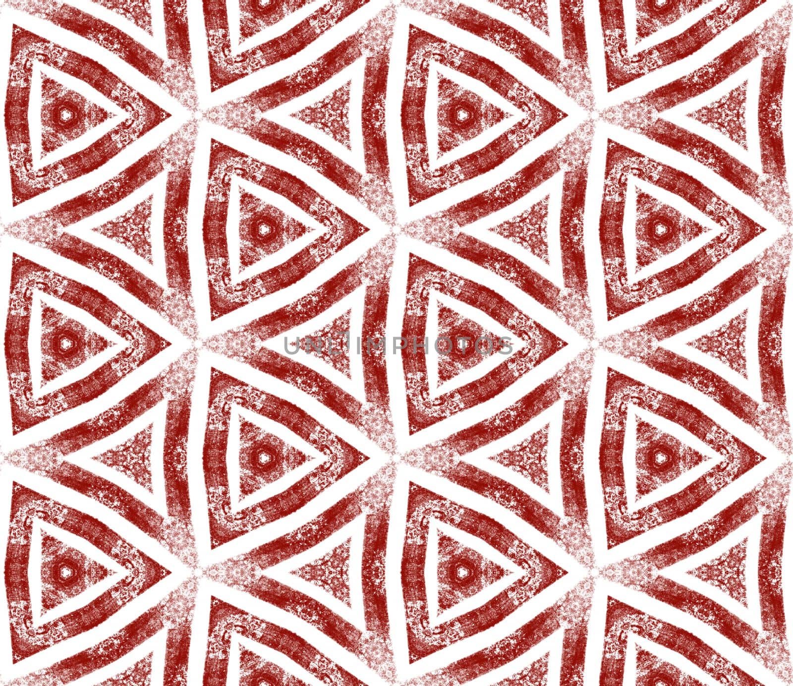 Textured stripes pattern. Wine red symmetrical kaleidoscope background. Textile ready symmetrical print, swimwear fabric, wallpaper, wrapping. Trendy textured stripes design.