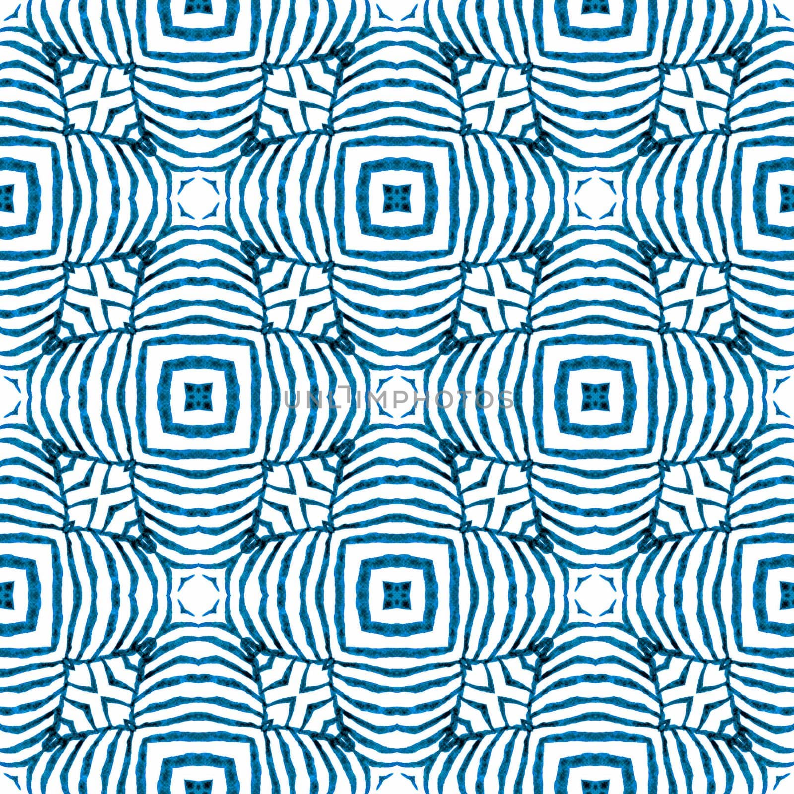 Exotic seamless pattern. Blue unusual boho chic summer design. Textile ready nice print, swimwear fabric, wallpaper, wrapping. Summer exotic seamless border.