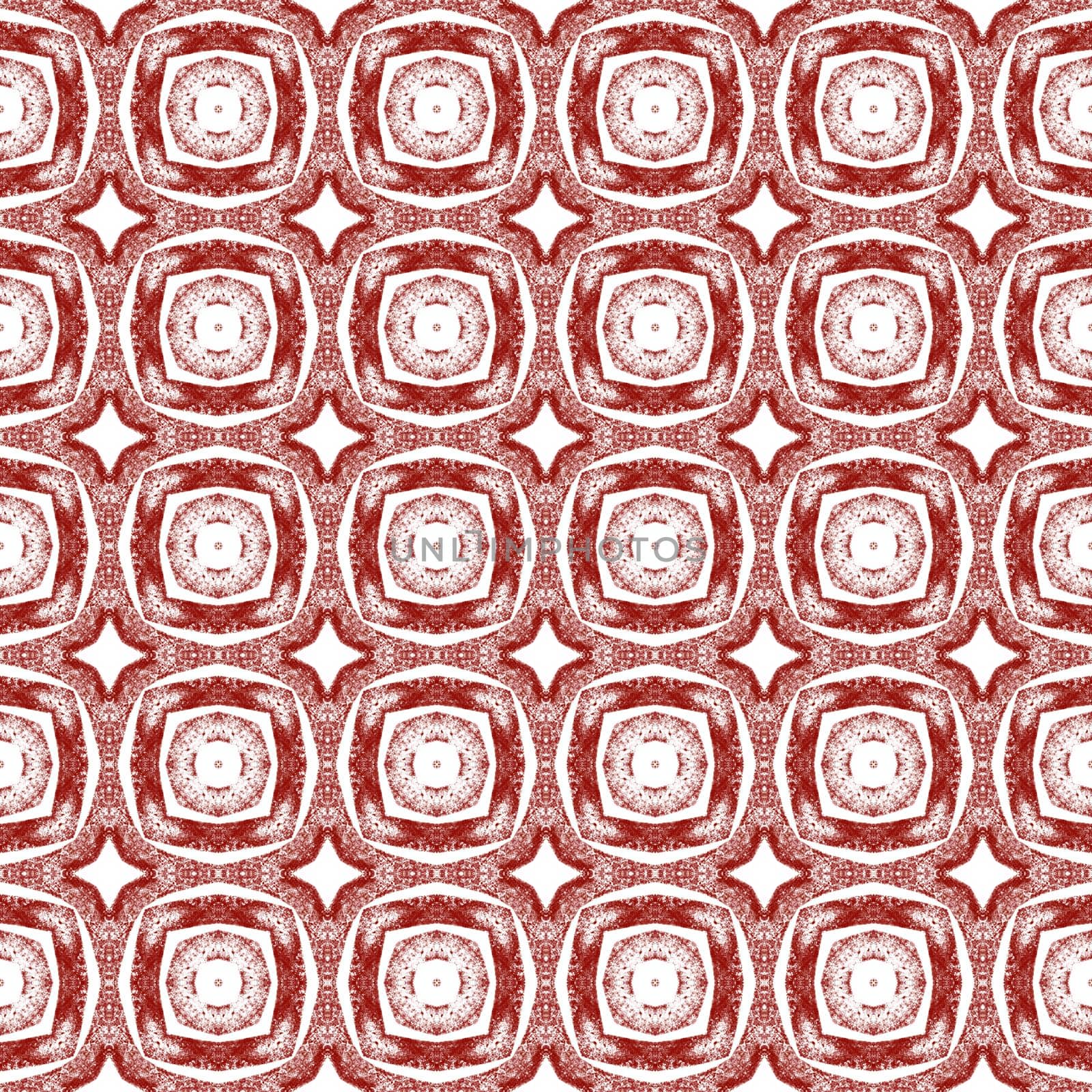 Exotic seamless pattern. Maroon symmetrical by beginagain