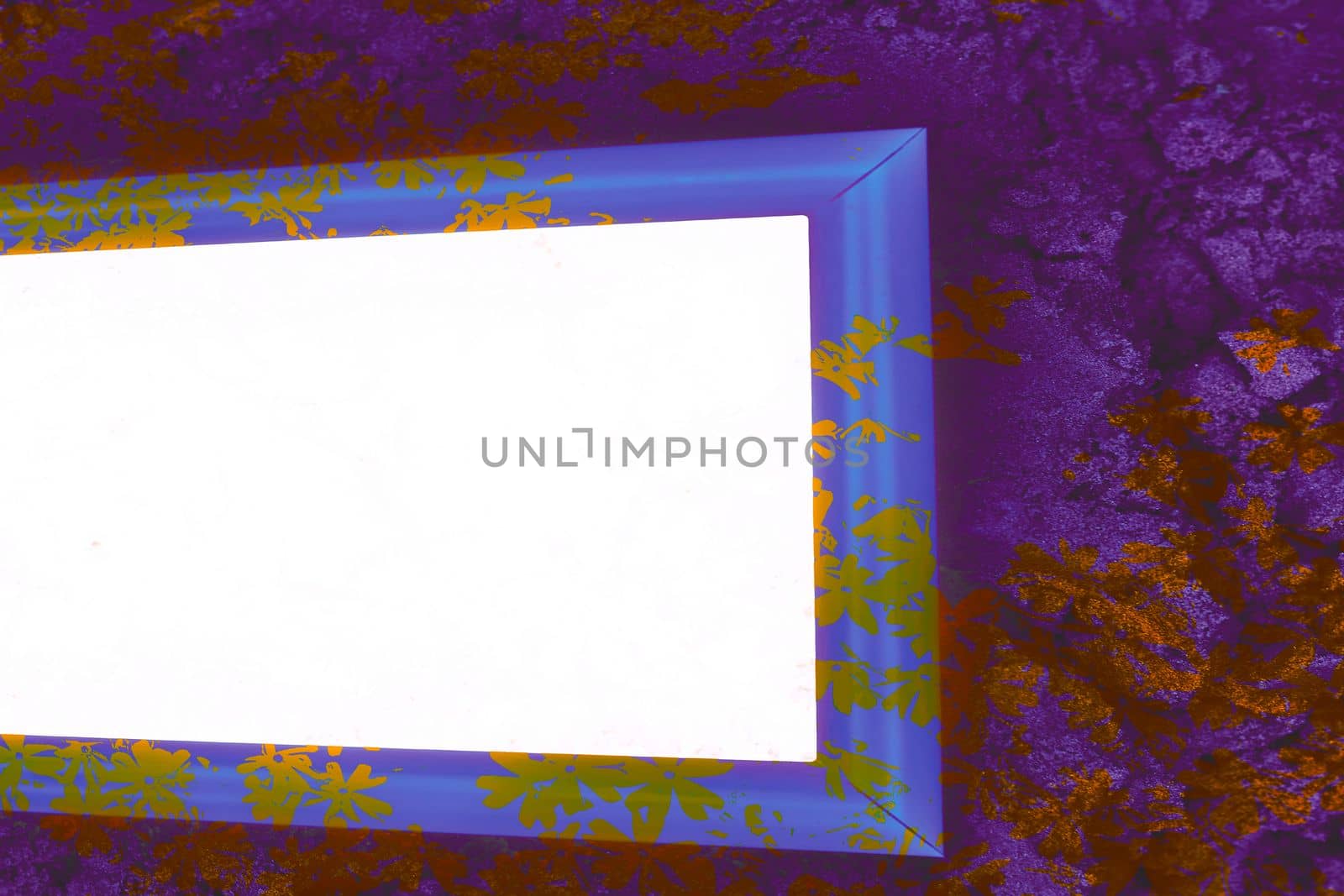 a continuous area or expanse which is free, available, or unoccupied. Abstract blue orange red floral frame with white space for text.