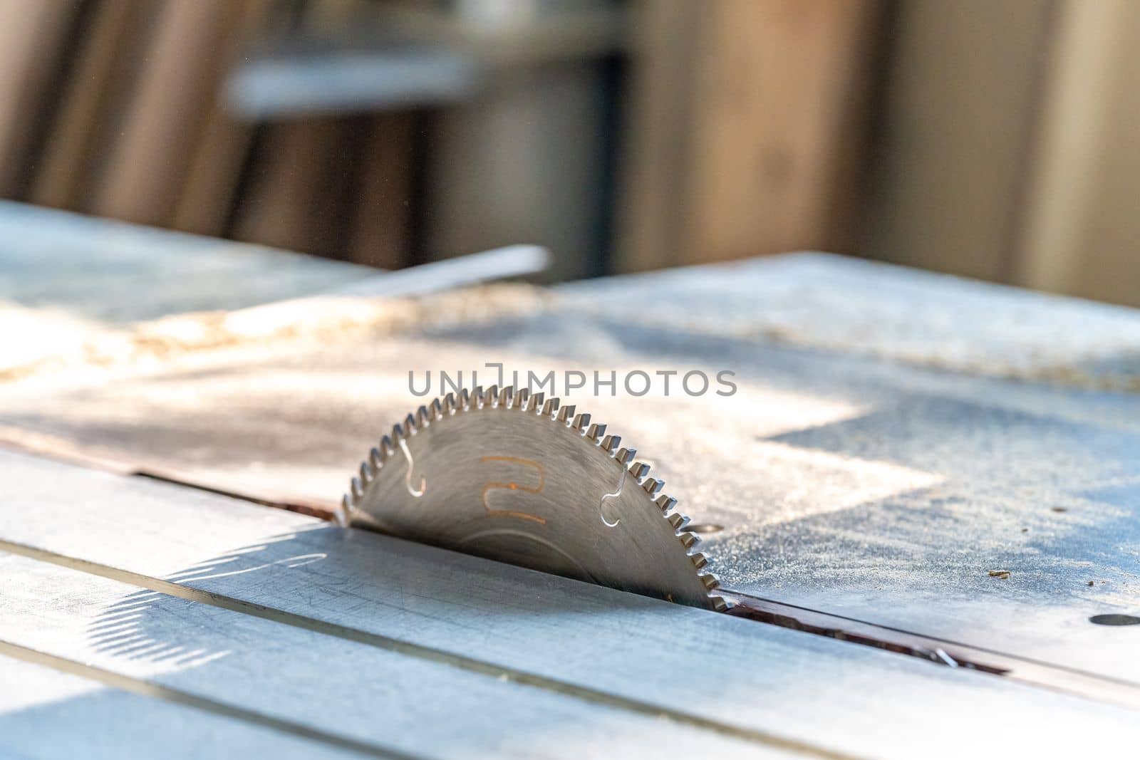 circular saw blade in carpentry. High quality photo
