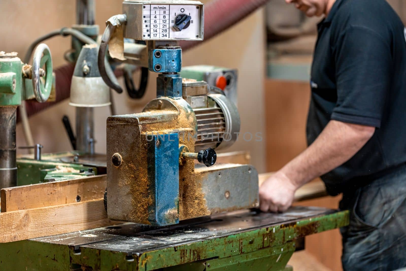 machine for wood treatment in carpentry. High quality photo