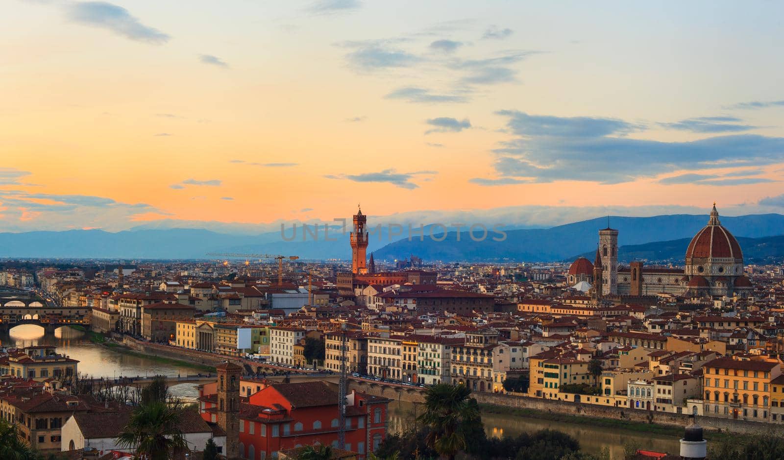 View of Florence, famous city in Tuscany, Italy