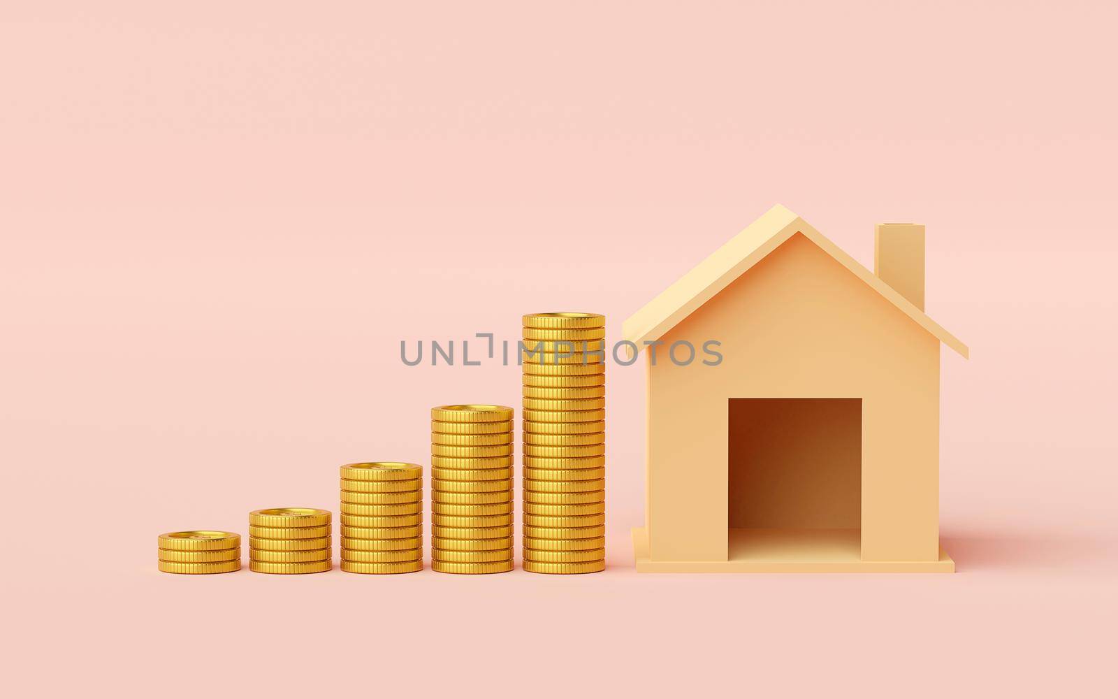 Property investment and house mortgage financial concept, 3d illustration by nutzchotwarut