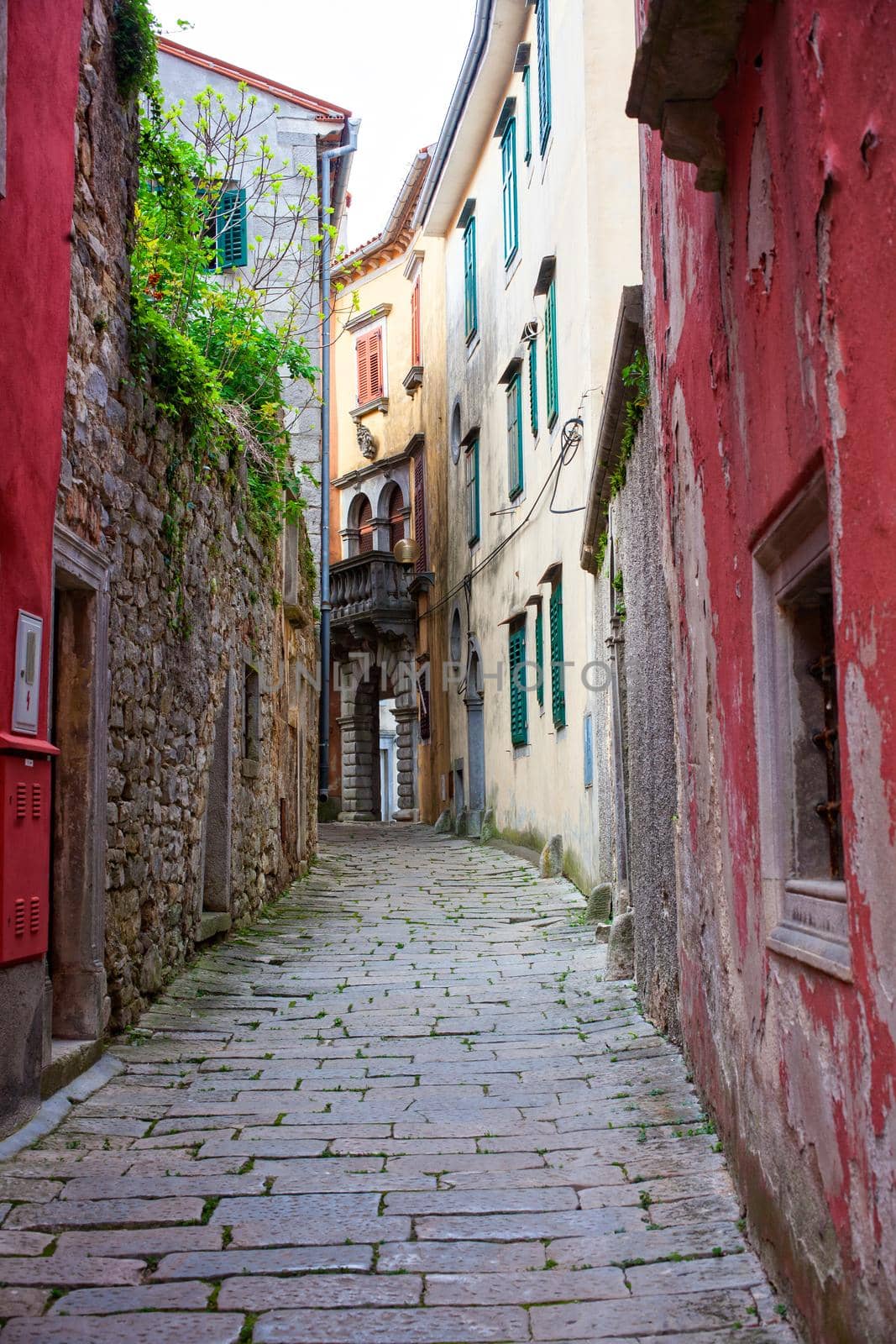Alley of Labin, little town in Istria, Croatia