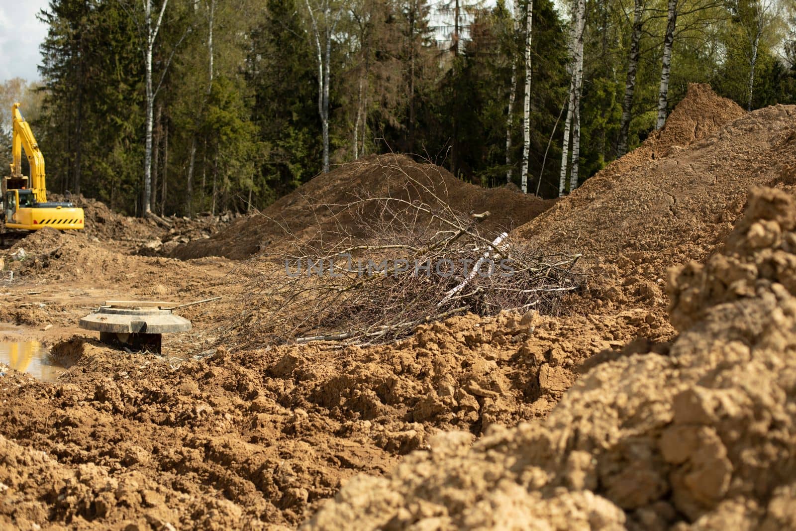 Construction work. Sewerage laying. by OlegKopyov