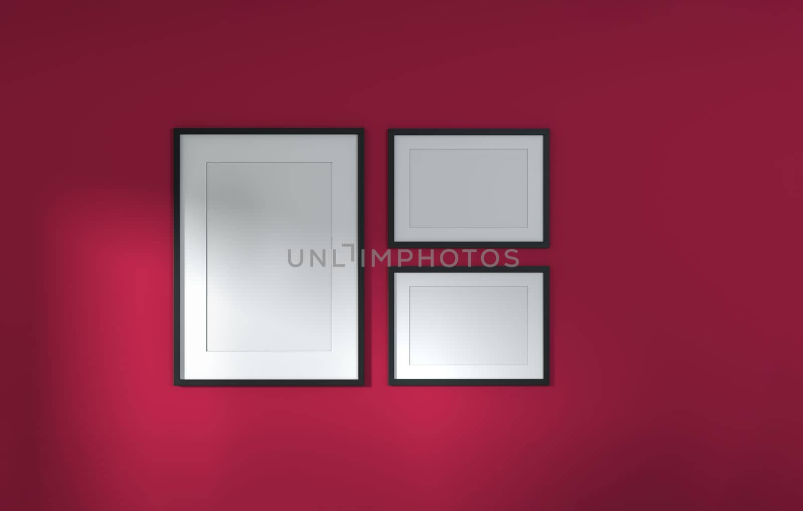 Mockup frame in interior background, room in magenta background. by ImagesRouges