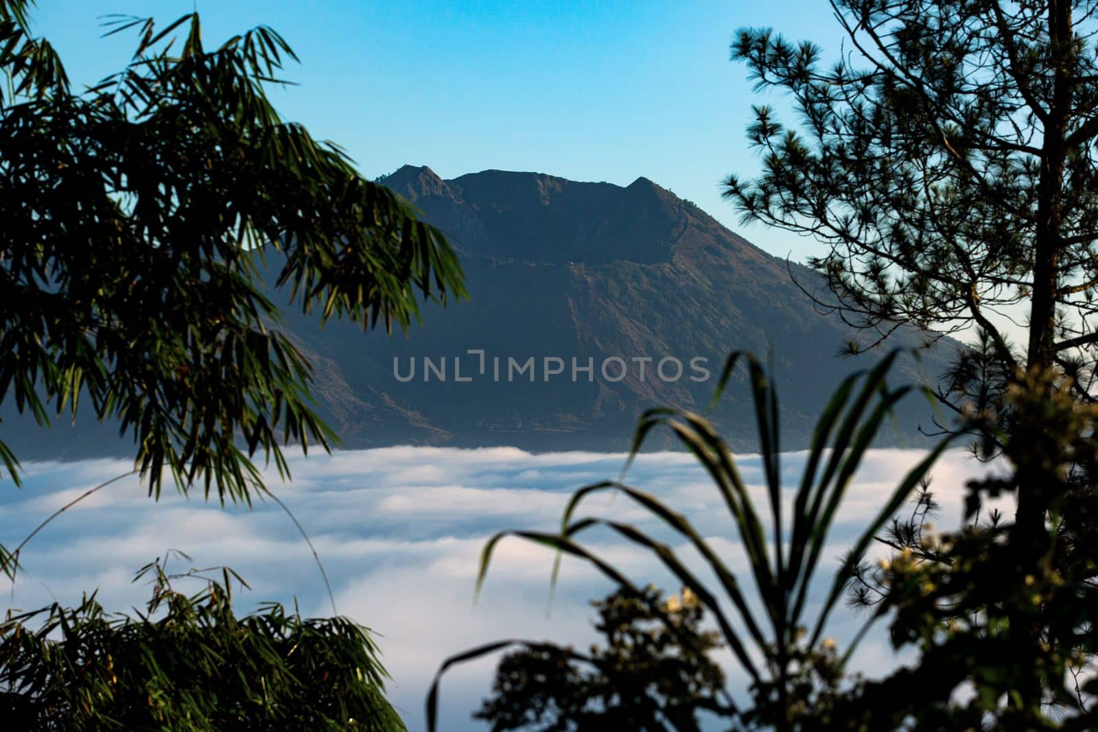 amazing view of the volcano. bali