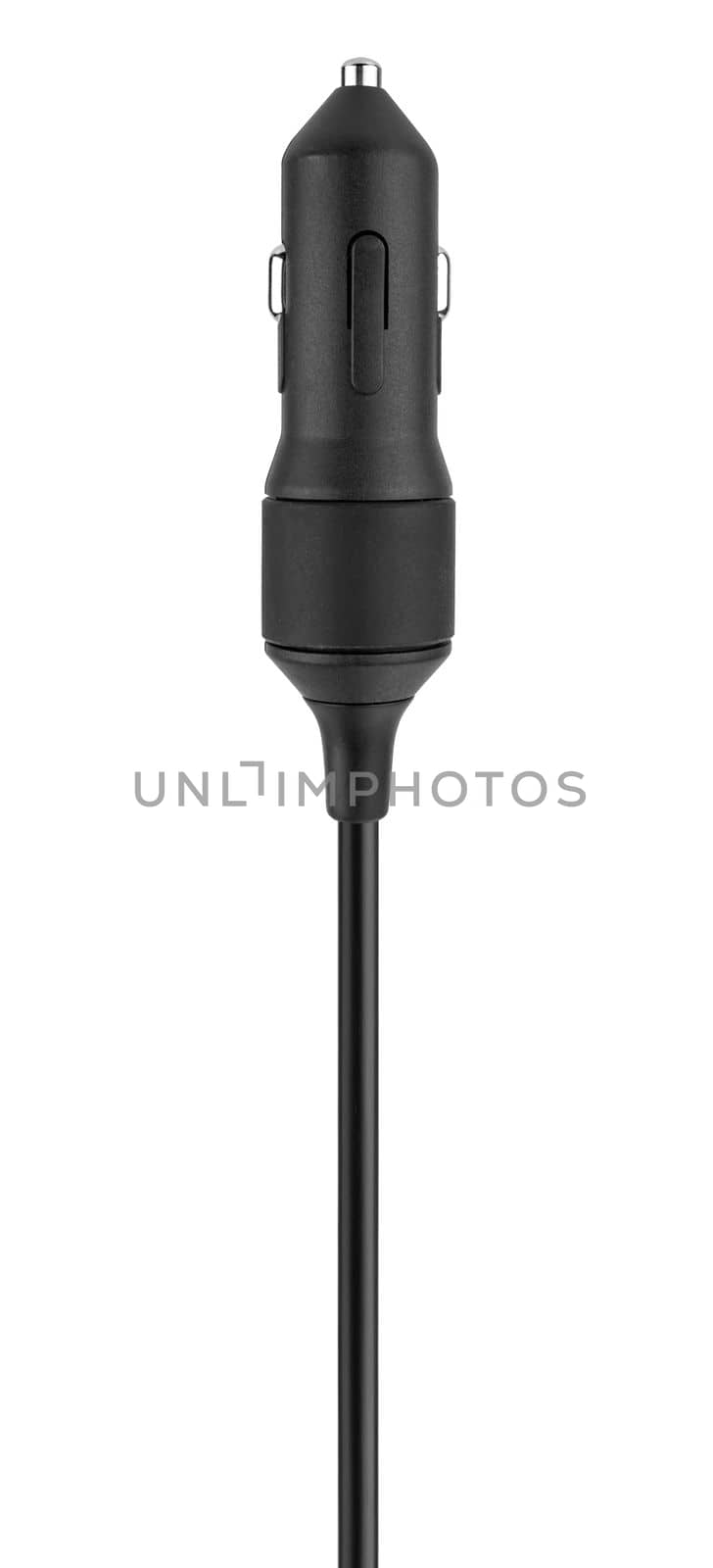 cable and cigarette lighter plug isolated on white background