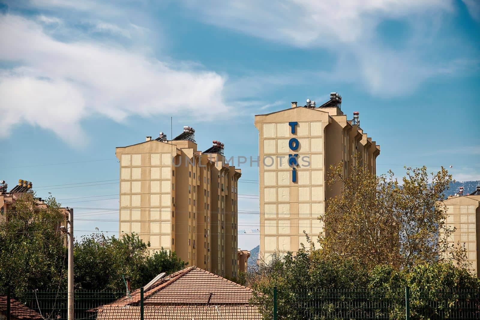 Antalya, Turkey - October 12, 2022: Toki social housing built in rural area in Antalya Turkey