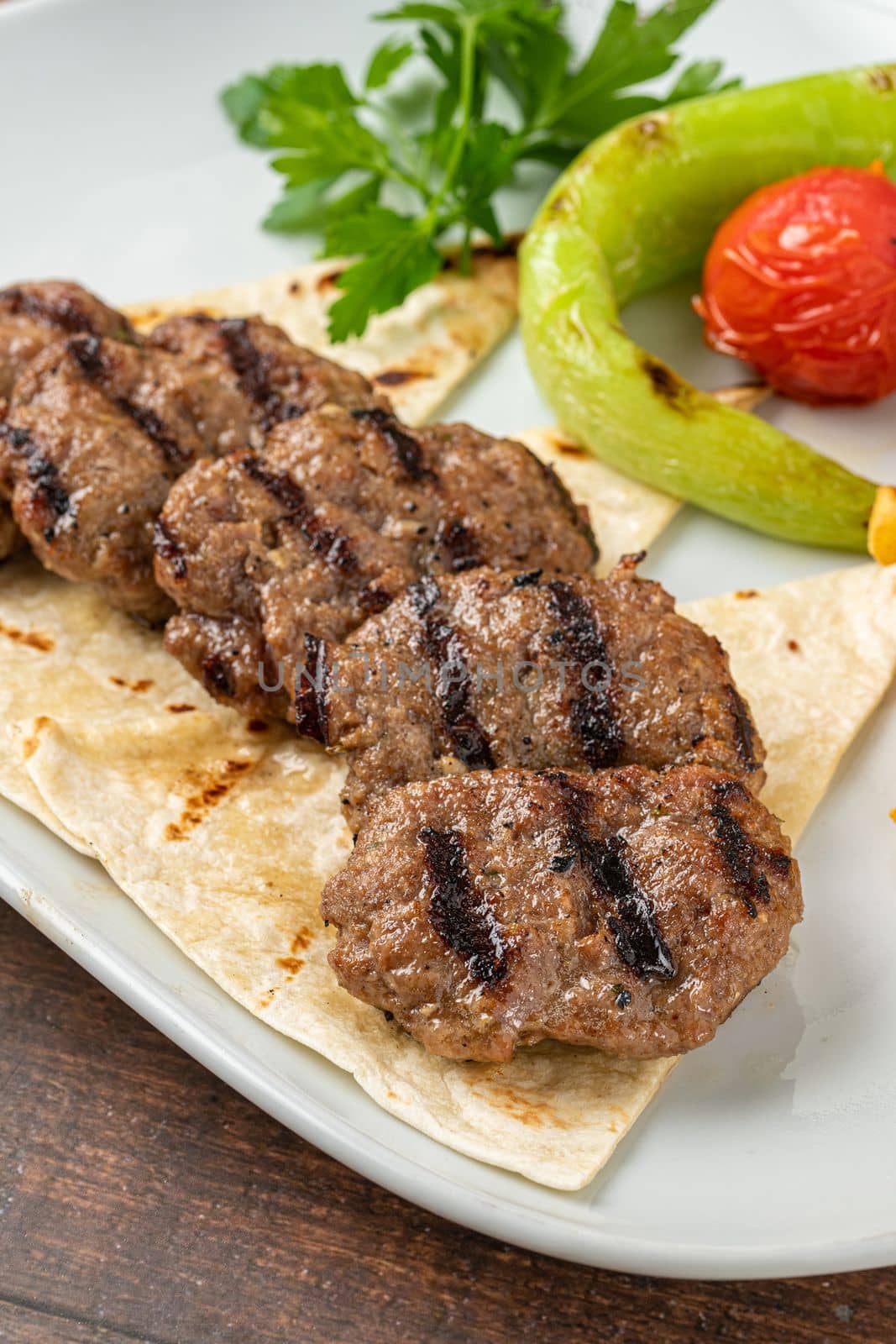 Turkish meatball traditional kofte. Spicy meatballs Kebab or Kebap by Sonat