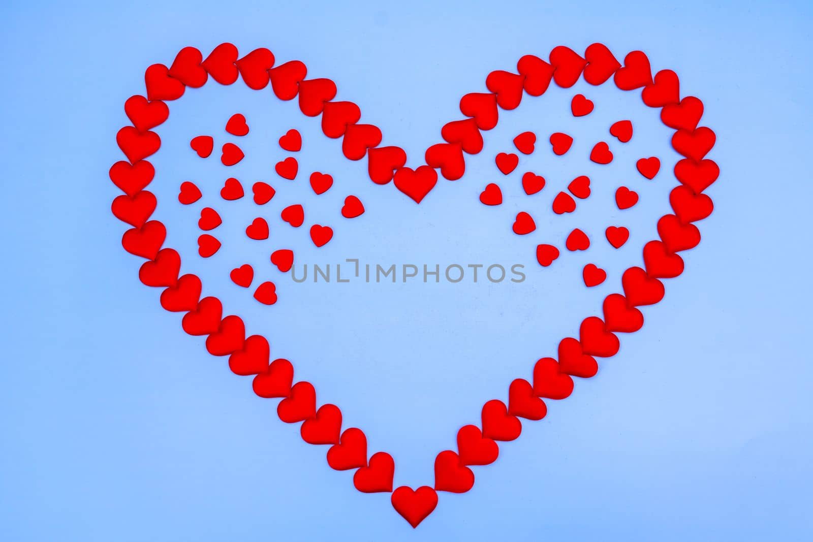 Heart love. Red heart shape from small hearts. Valentine's day lovers