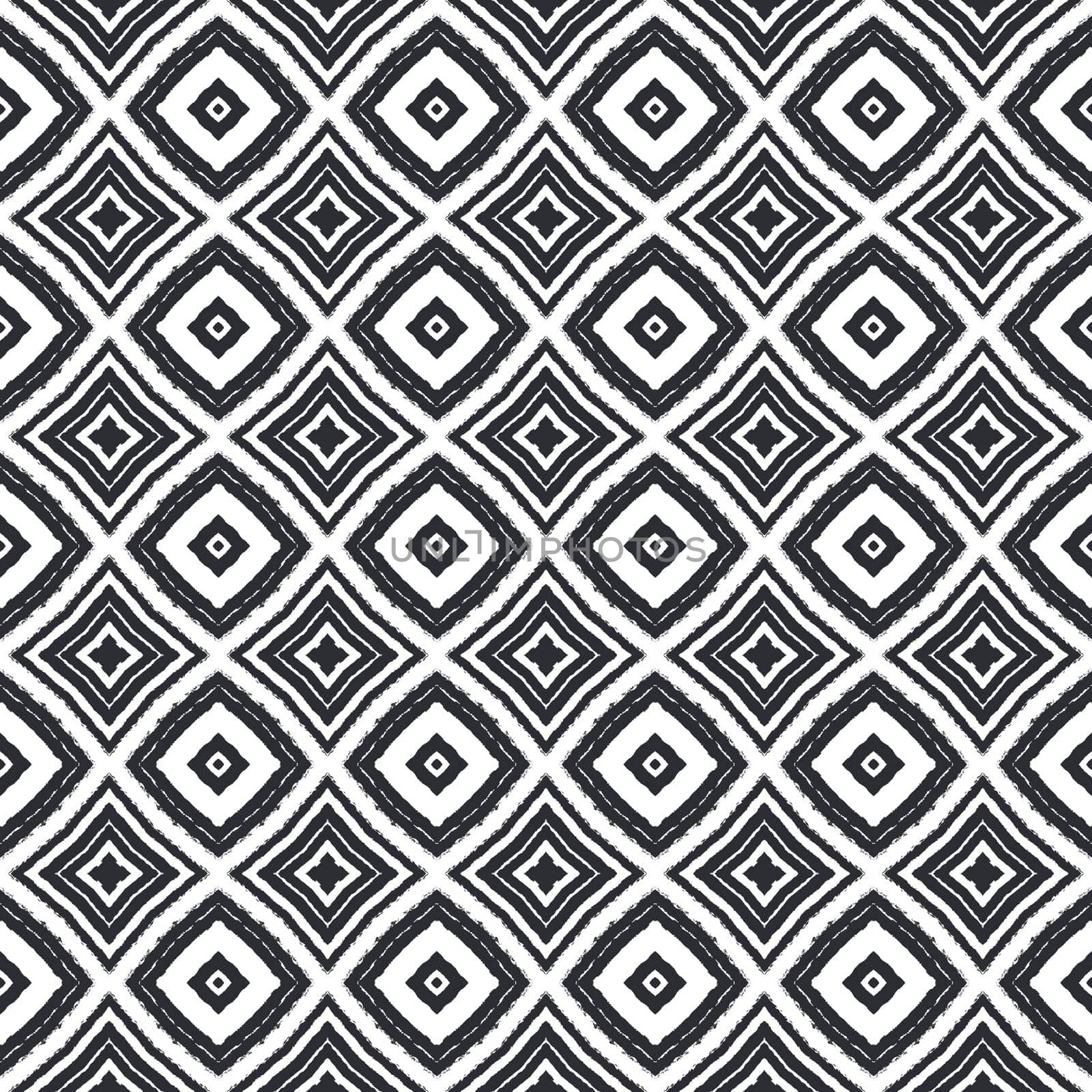 Exotic seamless pattern. Black symmetrical kaleidoscope background. Summer swimwear exotic seamless design. Textile ready flawless print, swimwear fabric, wallpaper, wrapping.