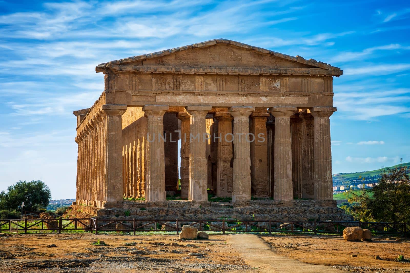 The famous Temple of Concordia in the Valley of Temples near Agrigento, Sicily, Italy by EdVal