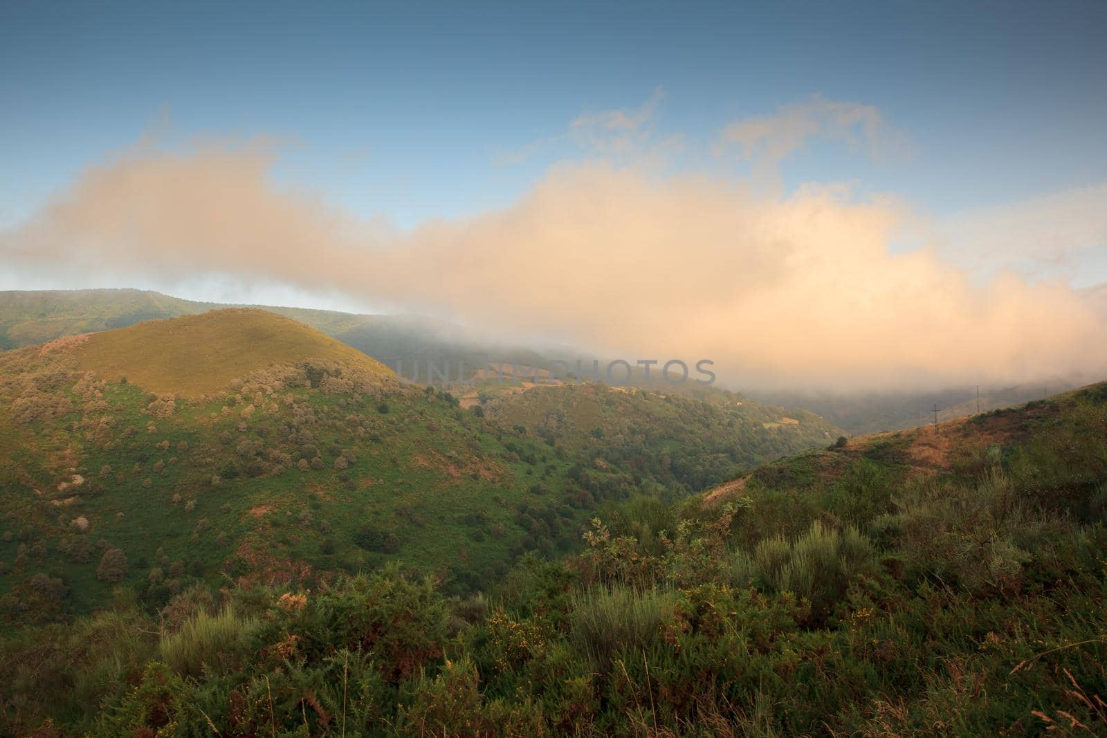 View of Galicia landscape along the way of St. James