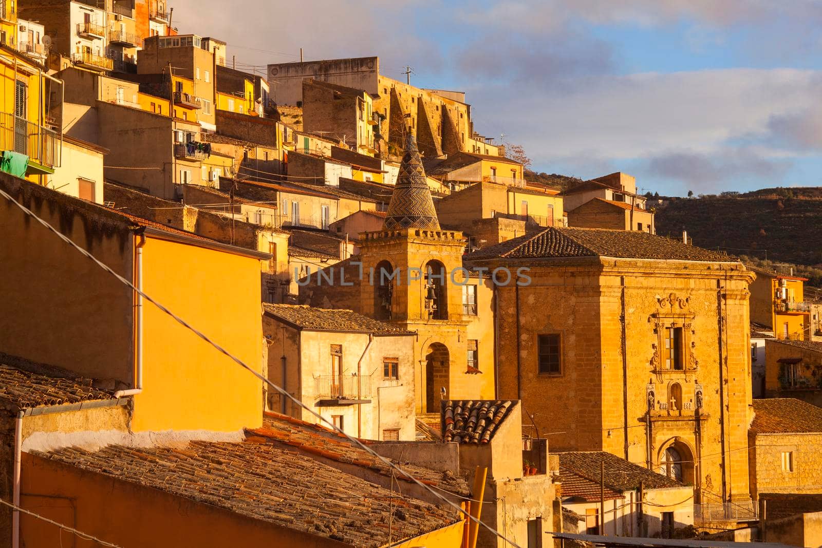 View of the Santo Stefano church in Leonforte