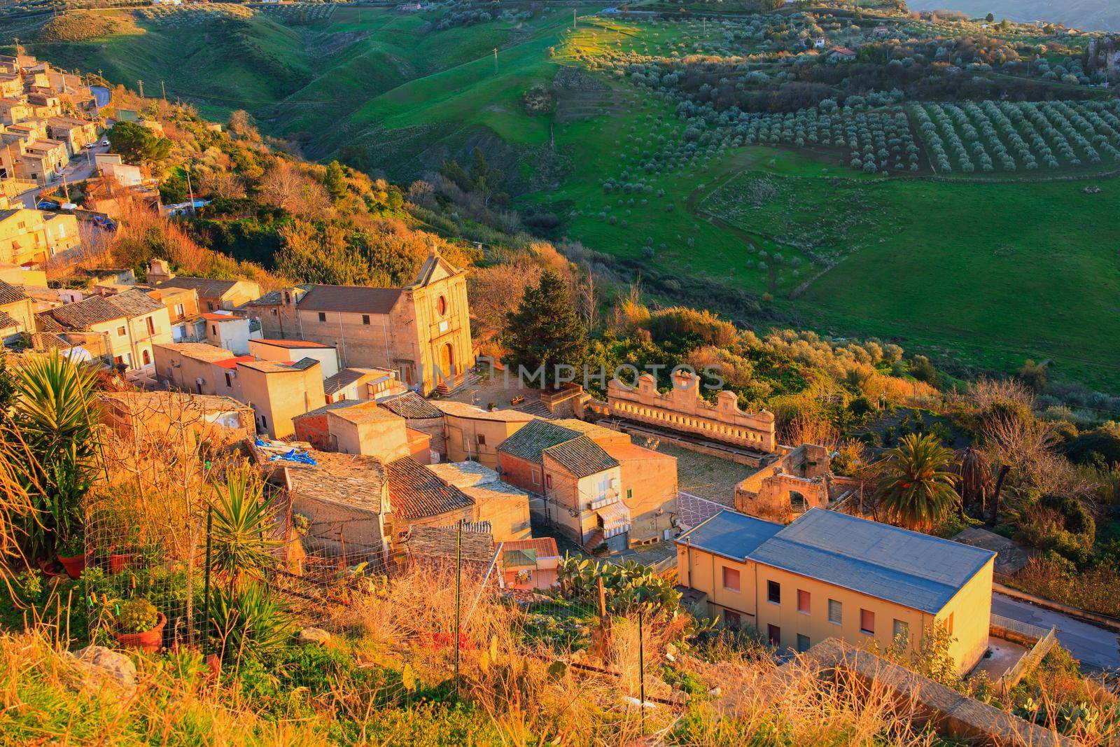 View of Granfonte famous fountain in Leonforte, Sicily