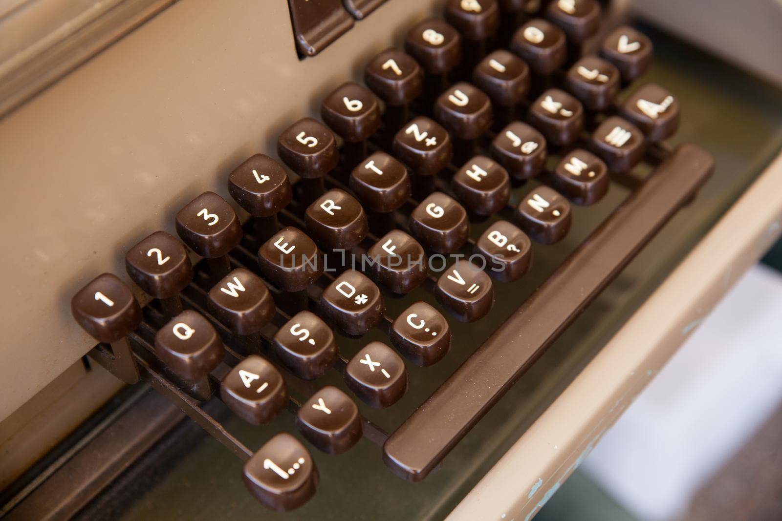 Close up of a Keyboard of ancient telex