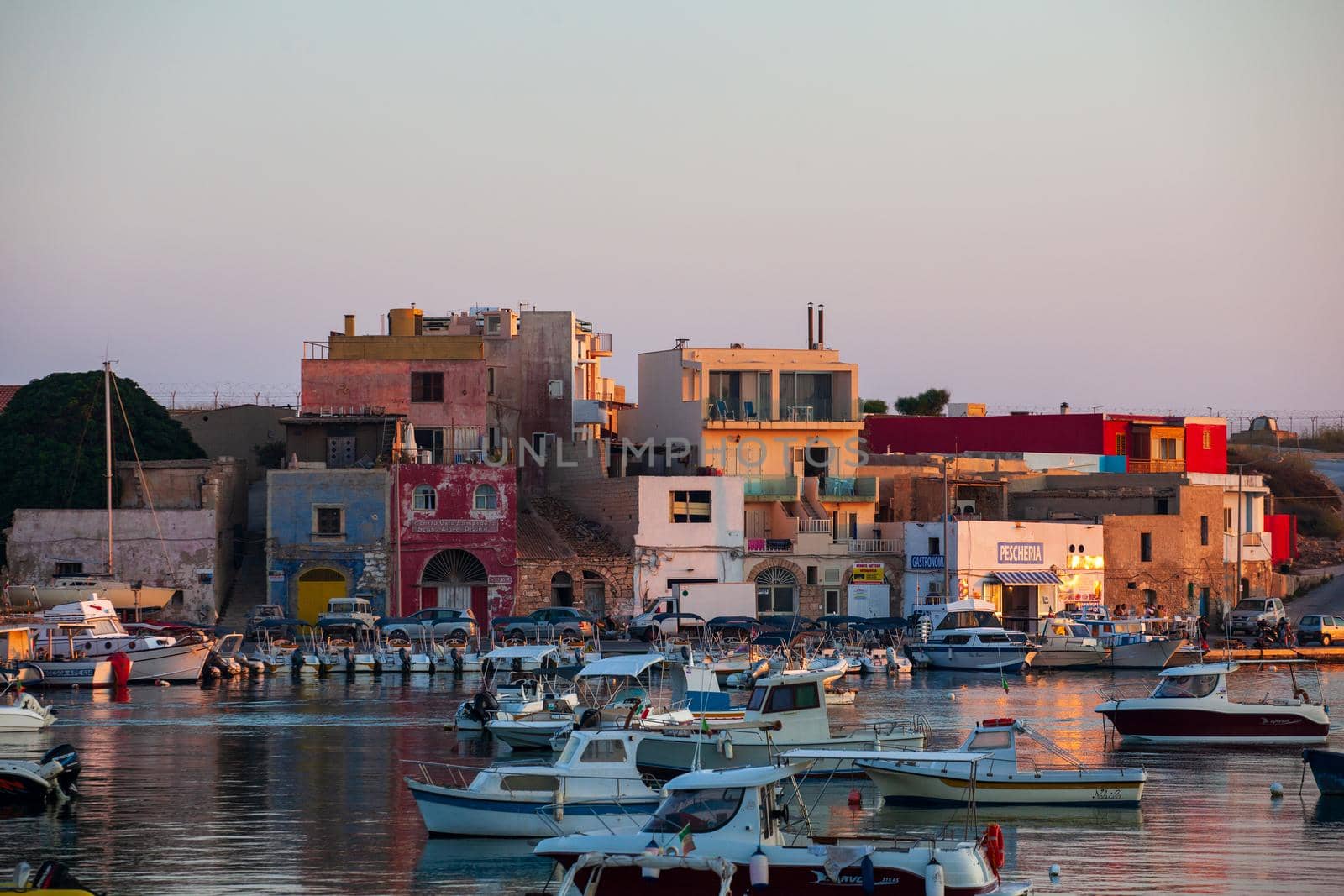View of the old town of Lampedusa by bepsimage