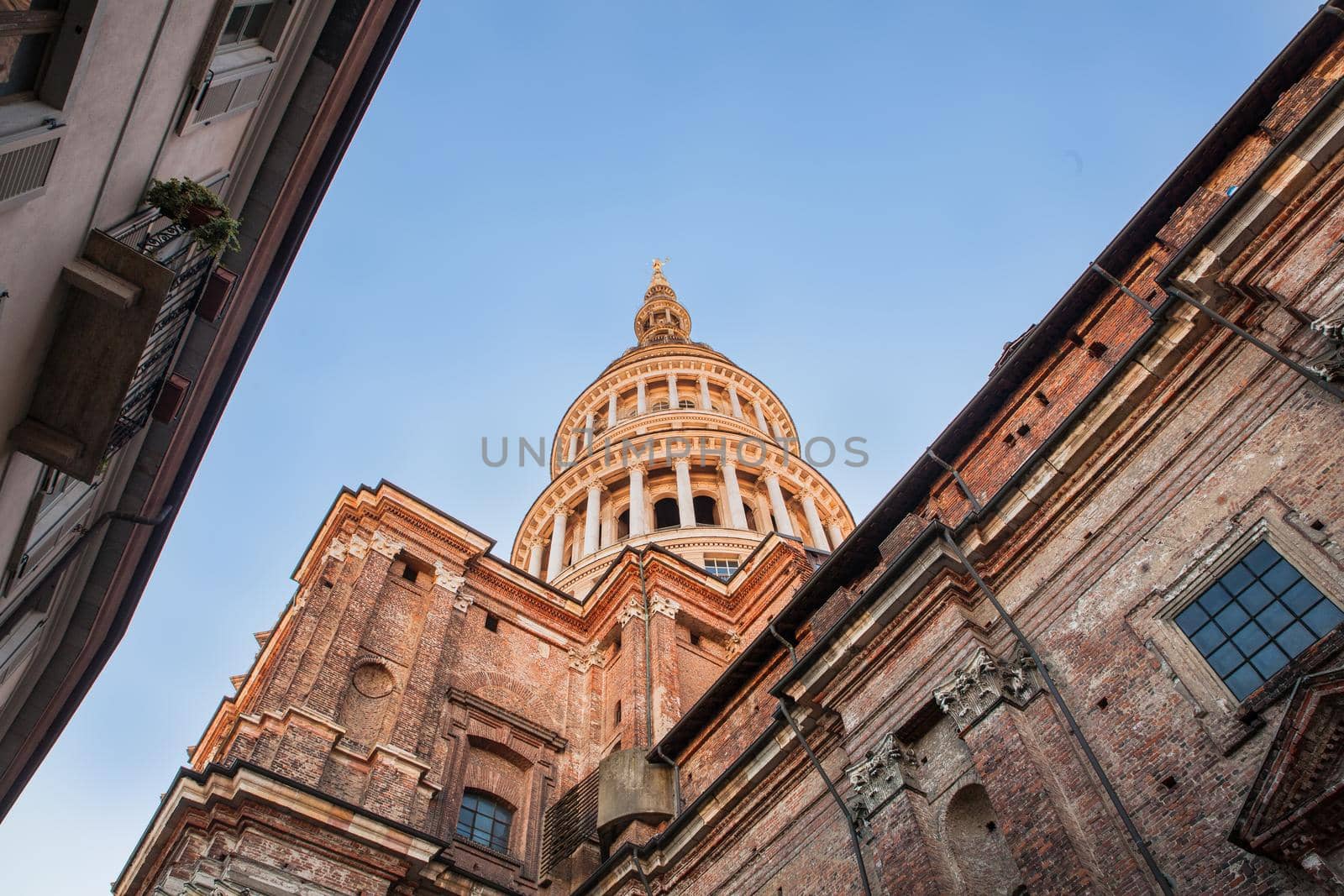 View of the famous Cupola of the San Gaudenzio Basilica in Novara, Italy.