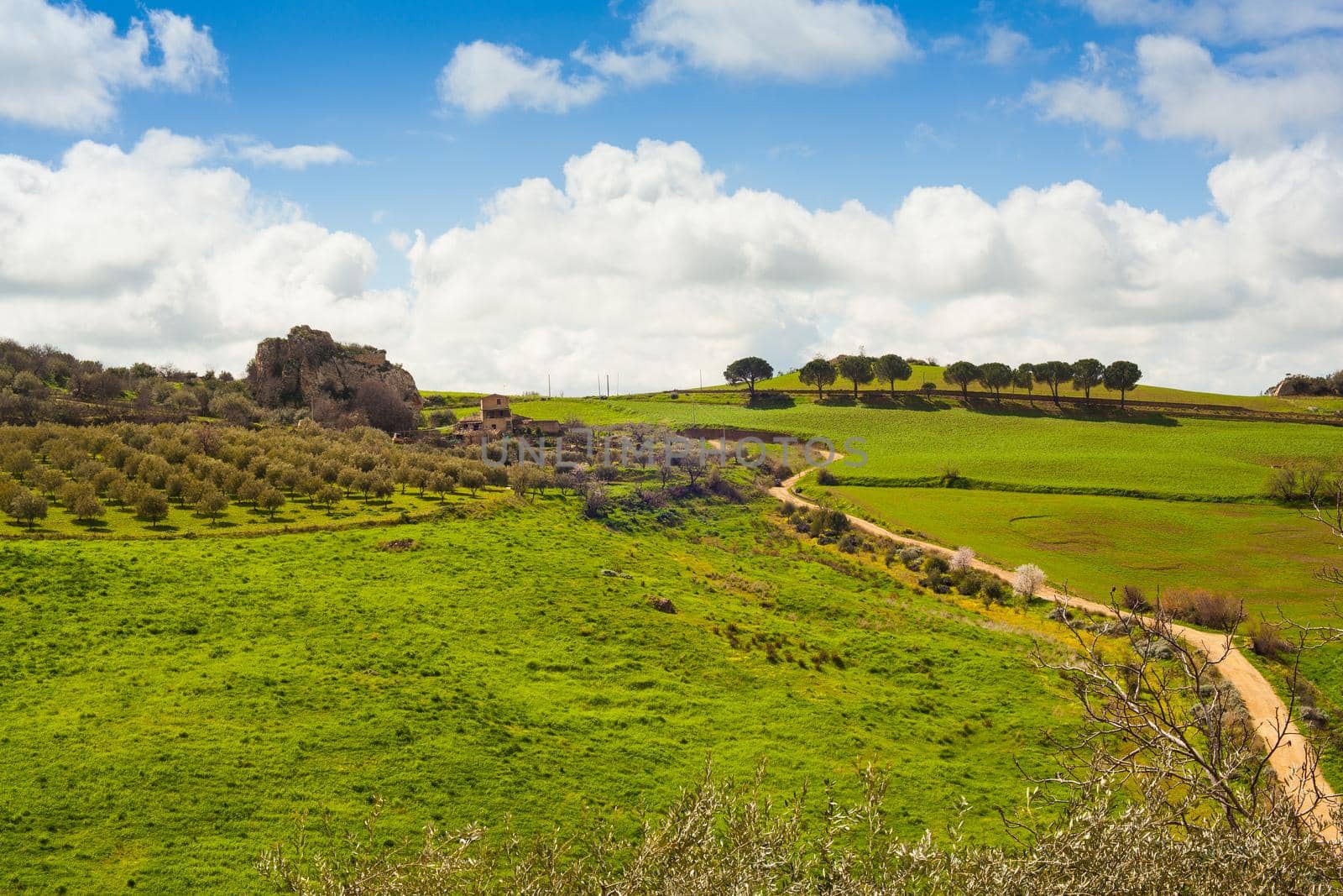 View of Leonforte countryside in the spring, Sicily