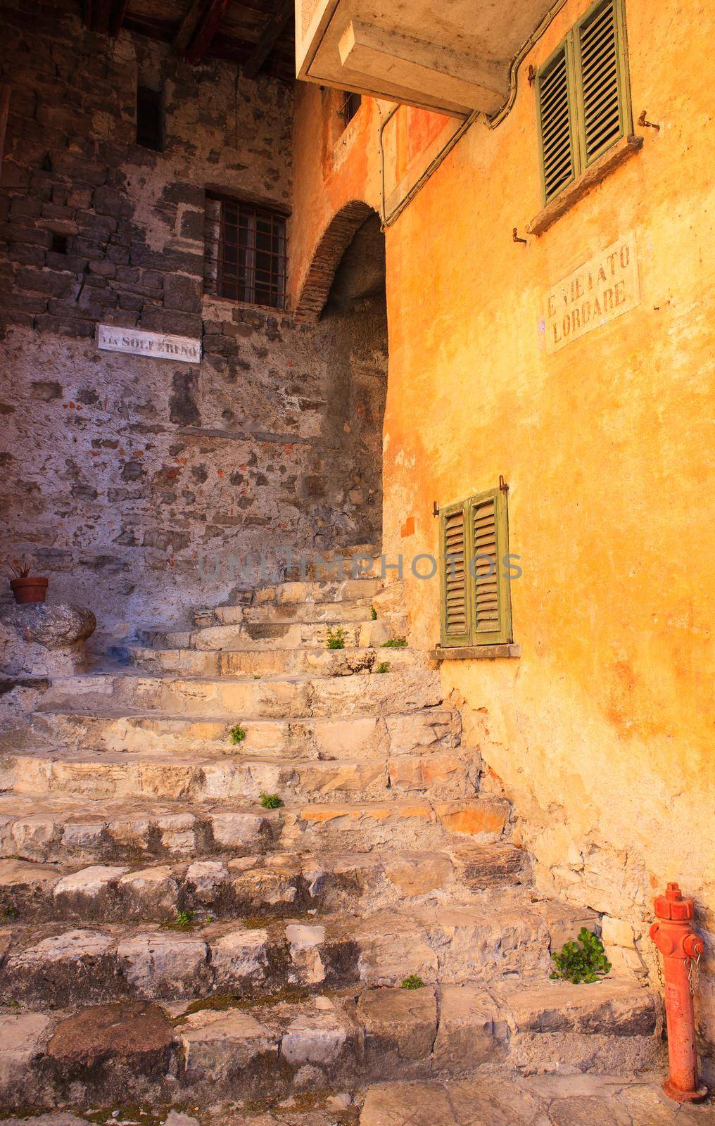 View of medieval town in Italy