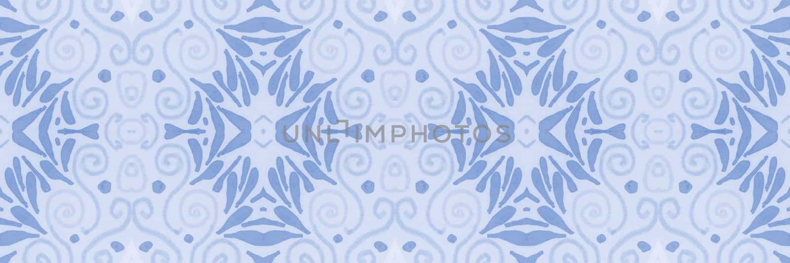 Watercolor majolica. Seamless portuguese ceramic. Floral azulejo pattern. Majolica ornament. Damask oriental print. Retro vintage spanish mosaic. Italian majolica tile.