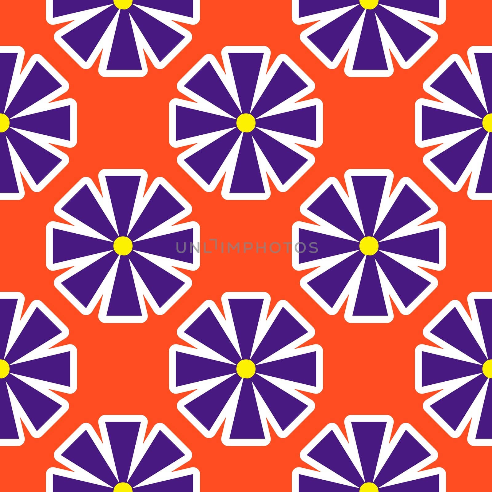 Y2K floral pattern. Funny funky retro flowers background by Dustick
