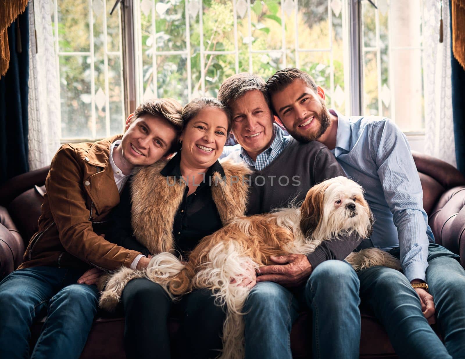 That time when the family gets together. an affectionate family at home