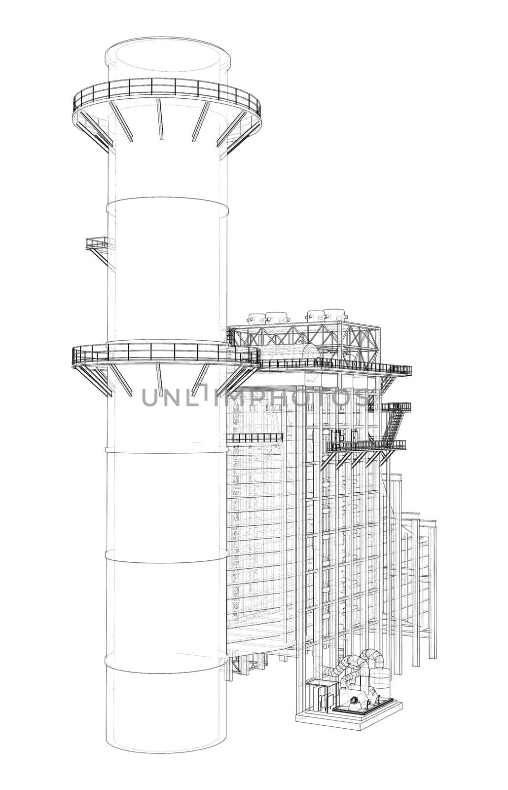 Industrial equipment. 3d illustration by cherezoff