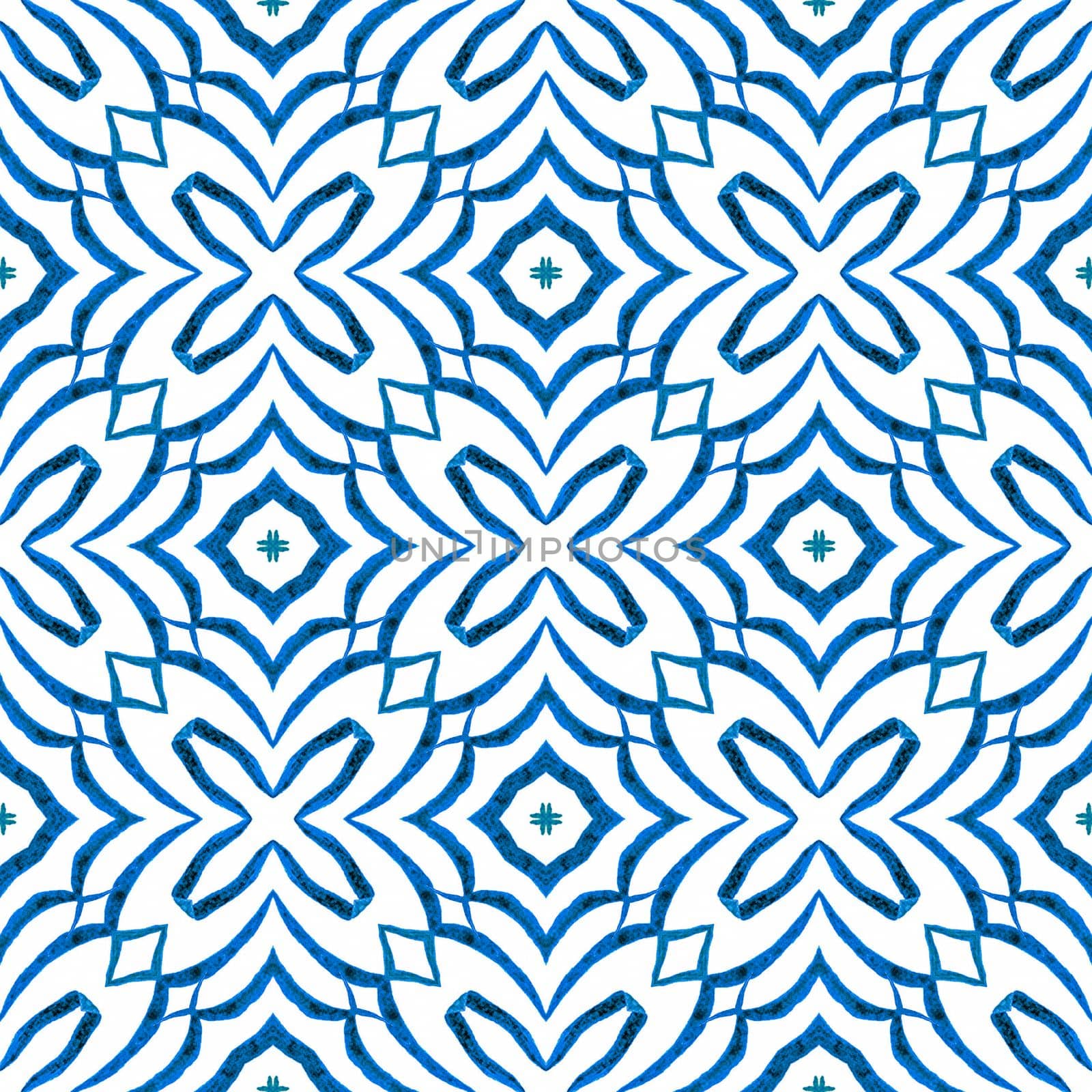 Hand drawn tropical seamless border. Blue ideal boho chic summer design. Textile ready attractive print, swimwear fabric, wallpaper, wrapping. Tropical seamless pattern.