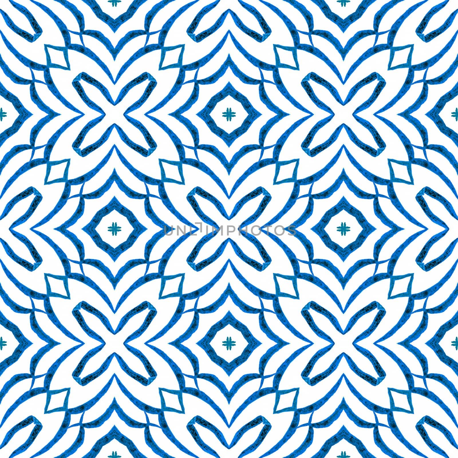 Hand drawn tropical seamless border. Blue ideal boho chic summer design. Textile ready attractive print, swimwear fabric, wallpaper, wrapping. Tropical seamless pattern.