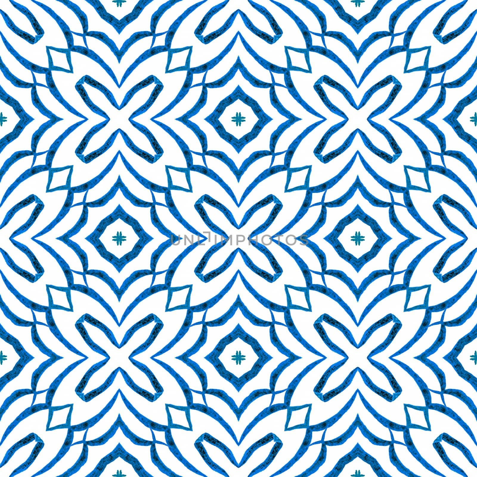 Hand drawn tropical seamless border. Blue ideal by beginagain