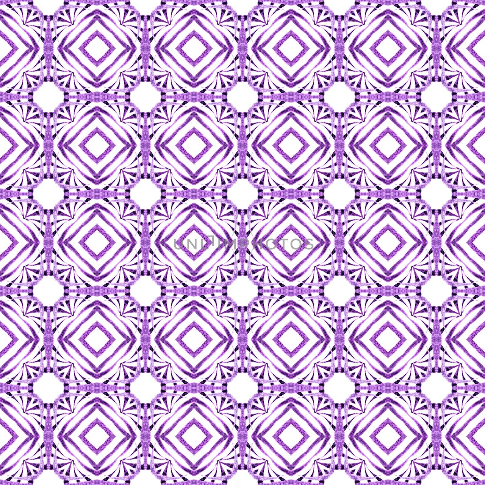Tropical seamless pattern. Purple authentic boho chic summer design. Hand drawn tropical seamless border. Textile ready emotional print, swimwear fabric, wallpaper, wrapping.