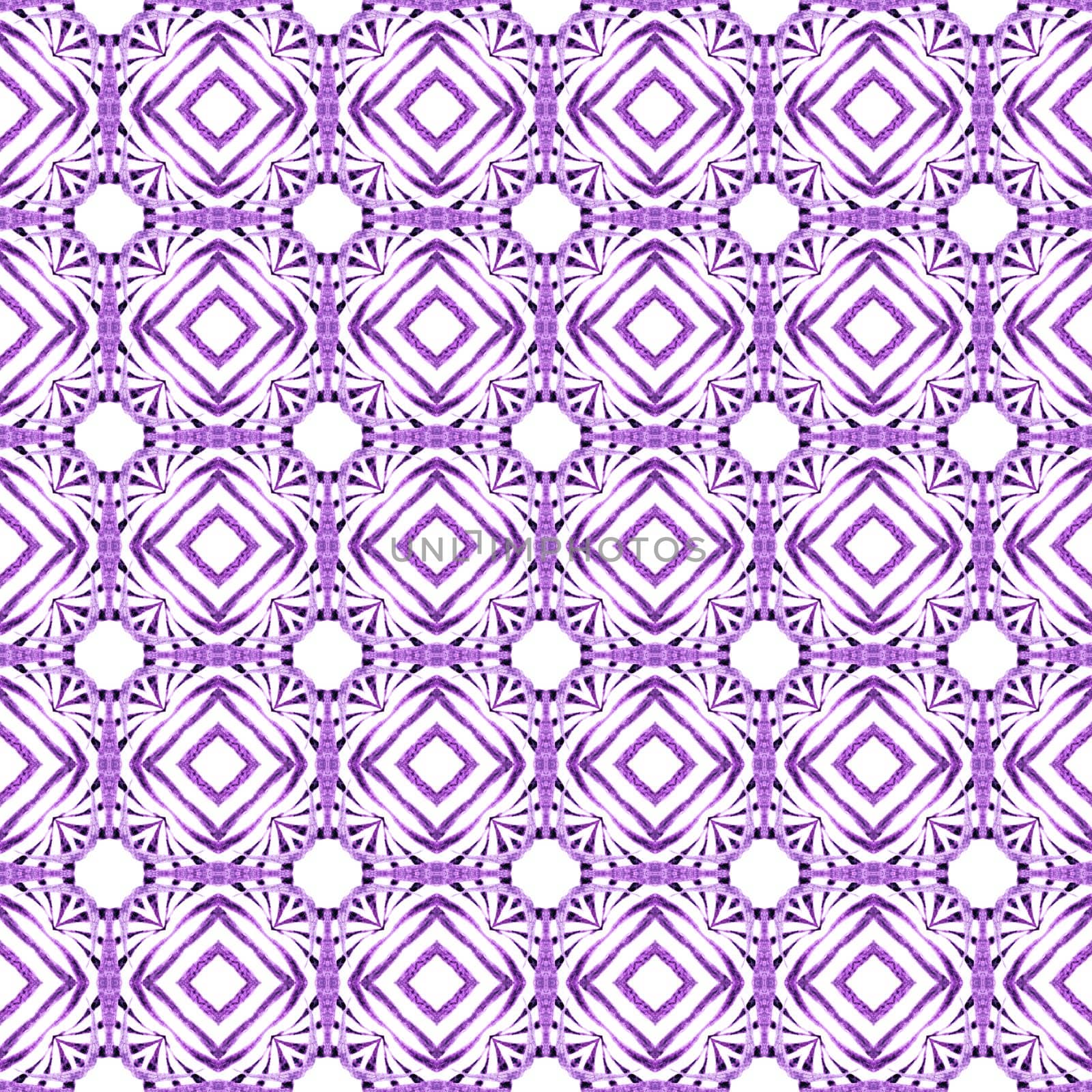 Tropical seamless pattern. Purple authentic boho chic summer design. Hand drawn tropical seamless border. Textile ready emotional print, swimwear fabric, wallpaper, wrapping.