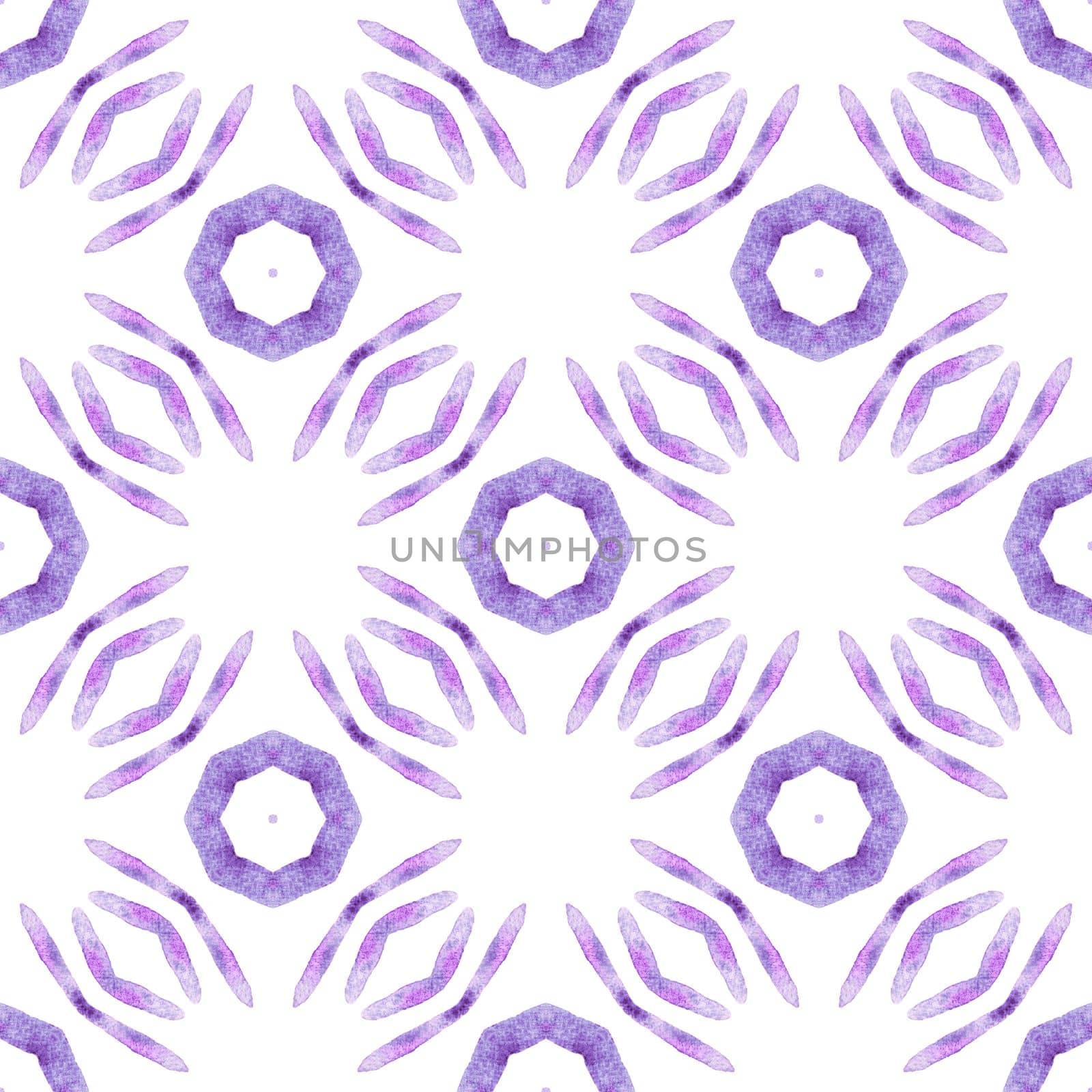 Chevron watercolor pattern. Purple delightful boho chic summer design. Textile ready bewitching print, swimwear fabric, wallpaper, wrapping. Green geometric chevron watercolor border.