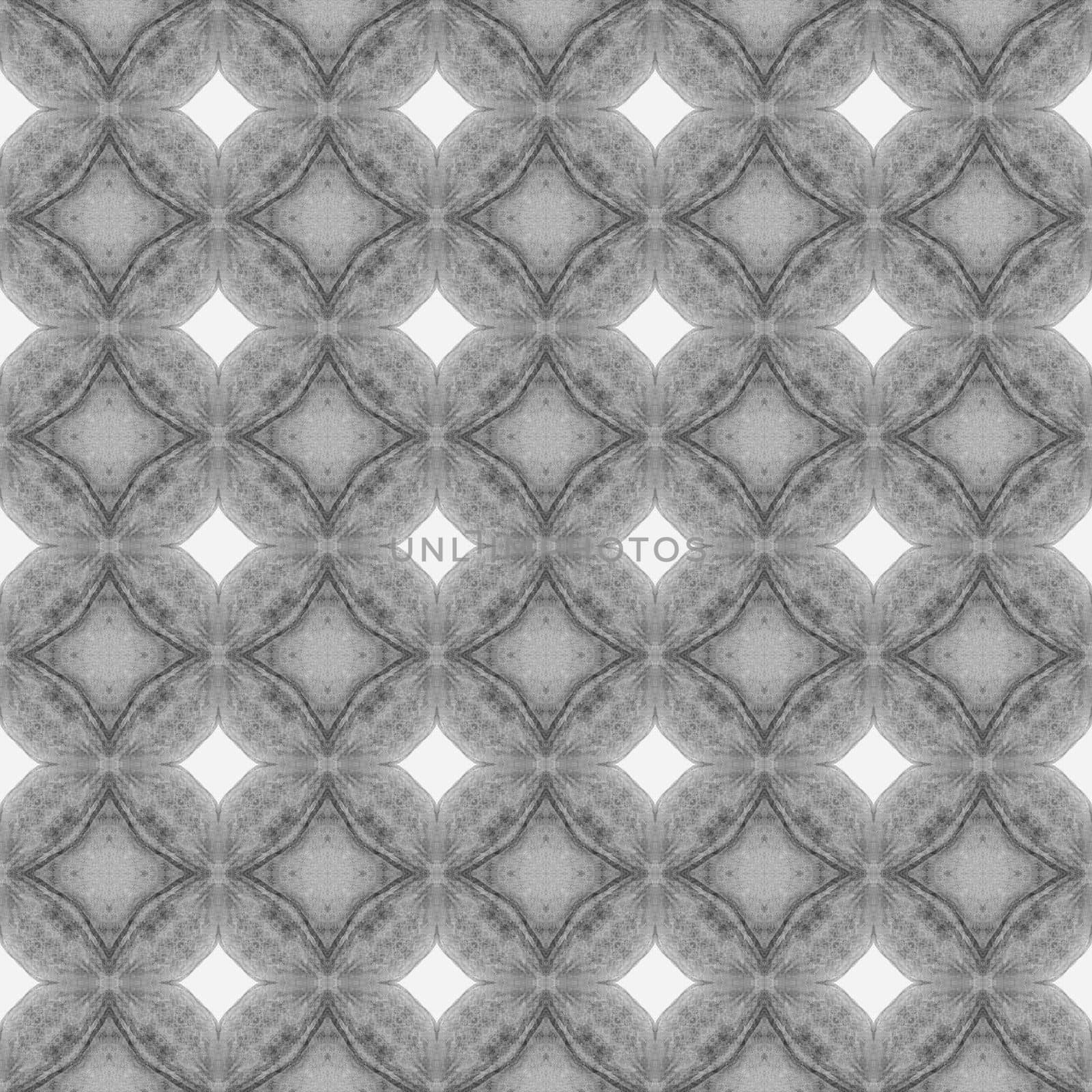 Ikat repeating swimwear design. Black and white magnetic boho chic summer design. Textile ready ideal print, swimwear fabric, wallpaper, wrapping. Watercolor ikat repeating tile border.