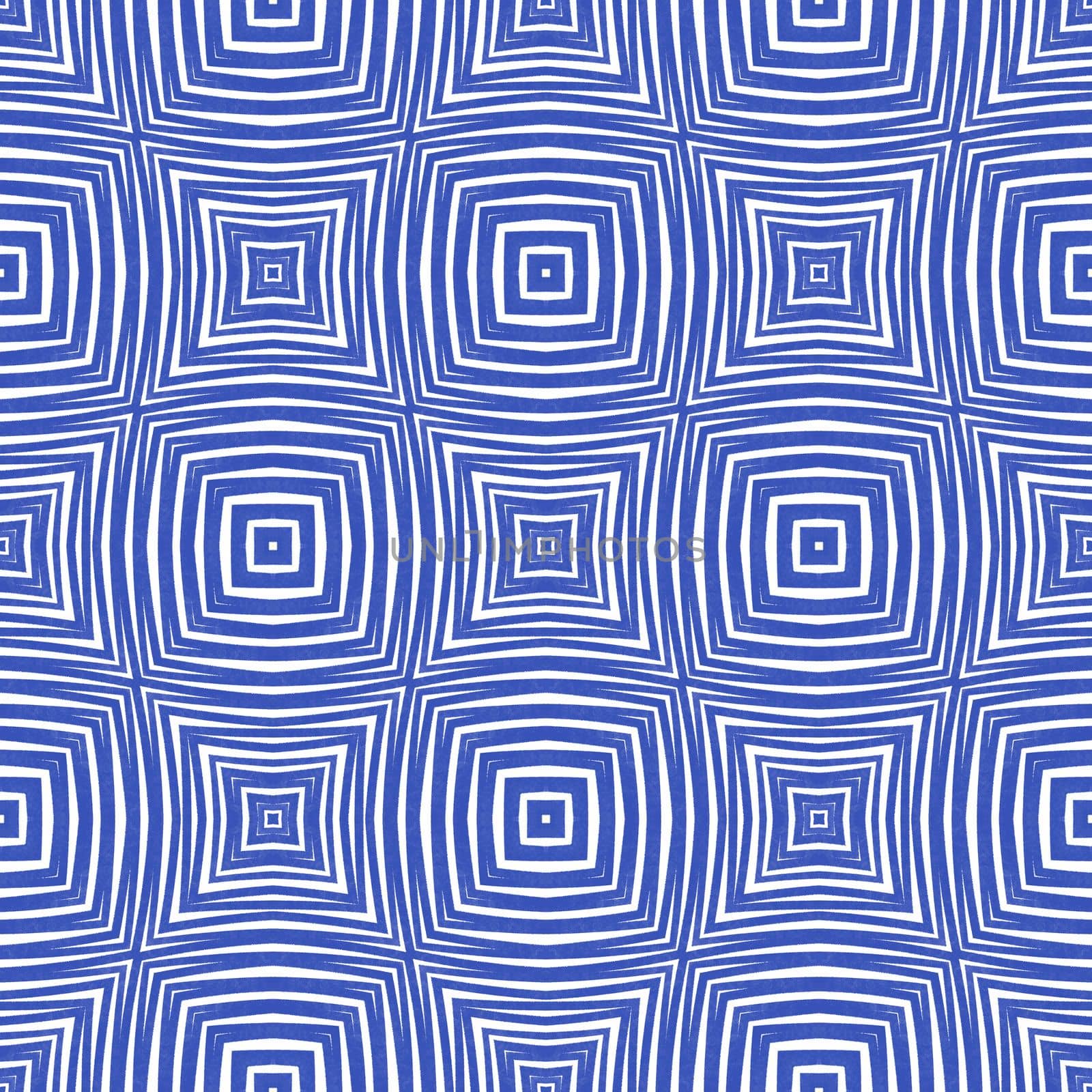 Exotic seamless pattern. Indigo symmetrical kaleidoscope background. Textile ready immaculate print, swimwear fabric, wallpaper, wrapping. Summer swimwear exotic seamless design.