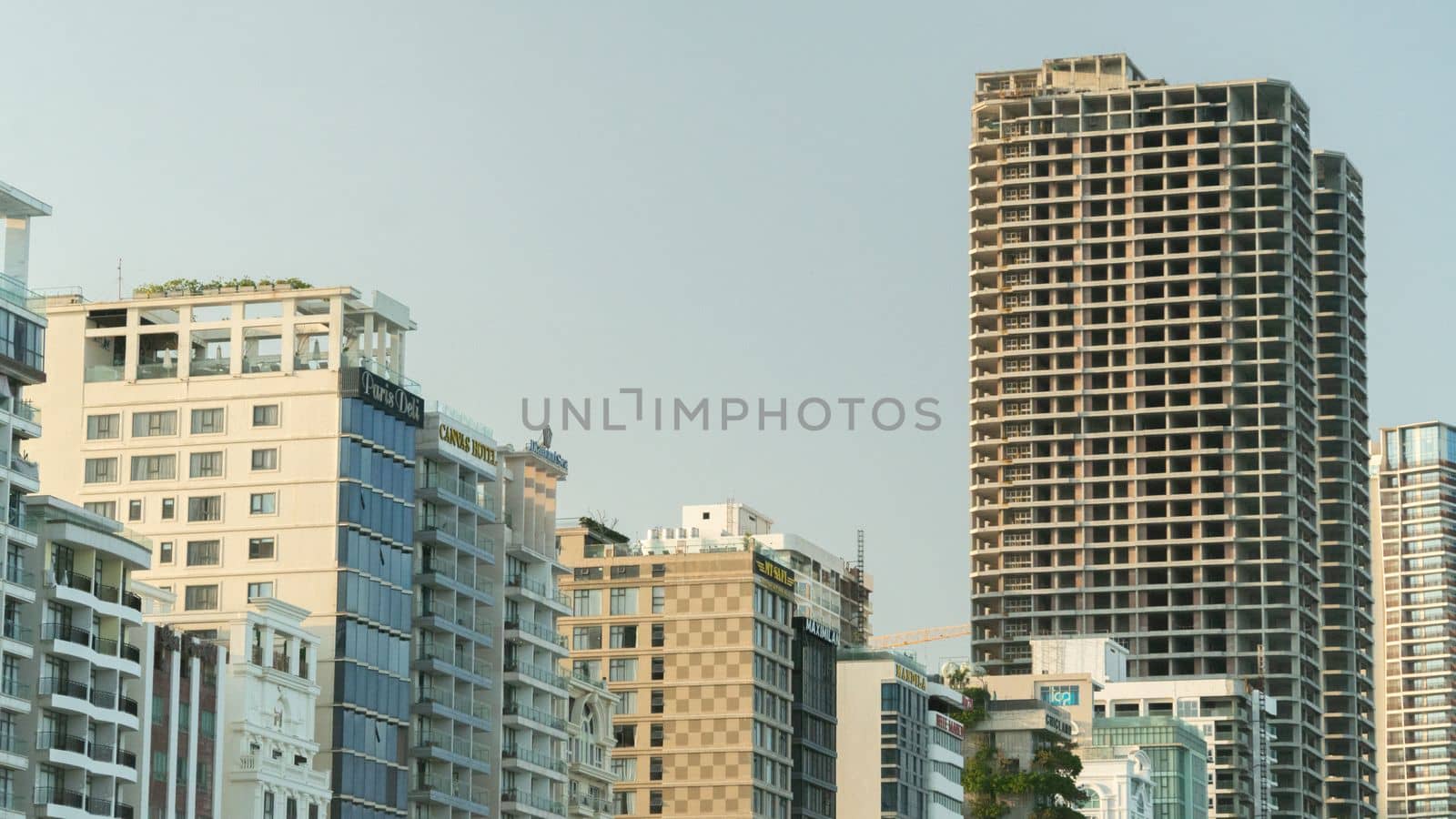 Urban development, skyscrapers against the sky, infrastructure of the city by voktybre