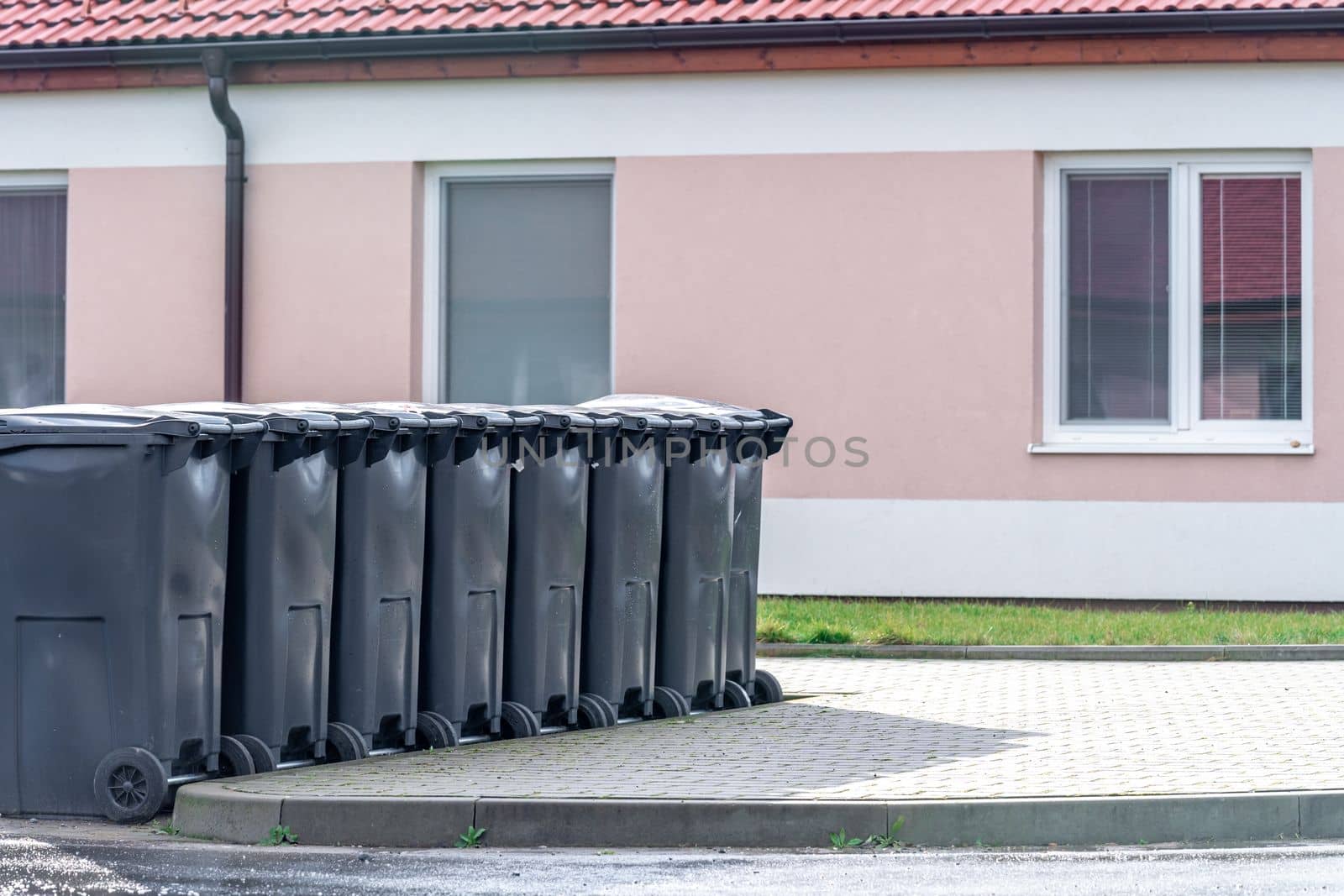 waste containers in the village. High quality photo